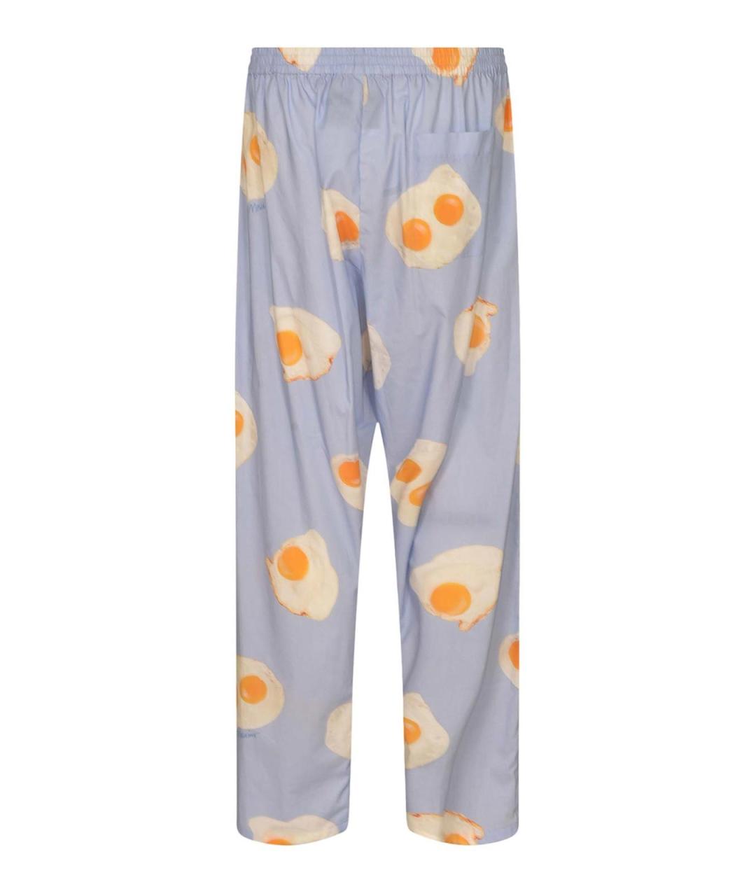 MOSCHINO Голубые хлопковые повседневные брюки, фото 2