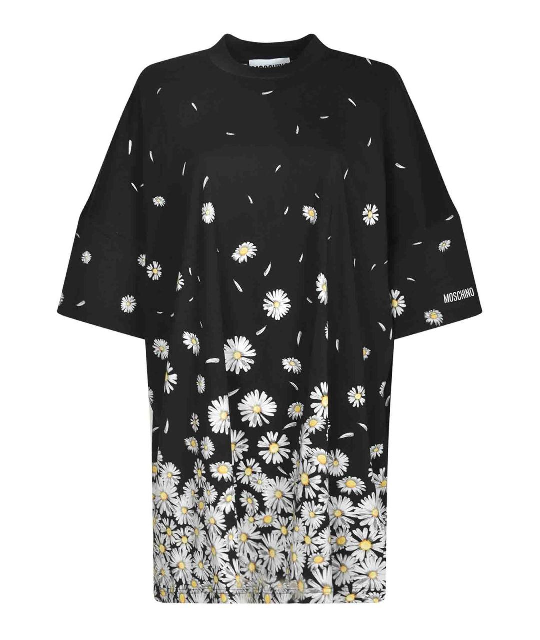 MOSCHINO Черное хлопковое повседневное платье, фото 1