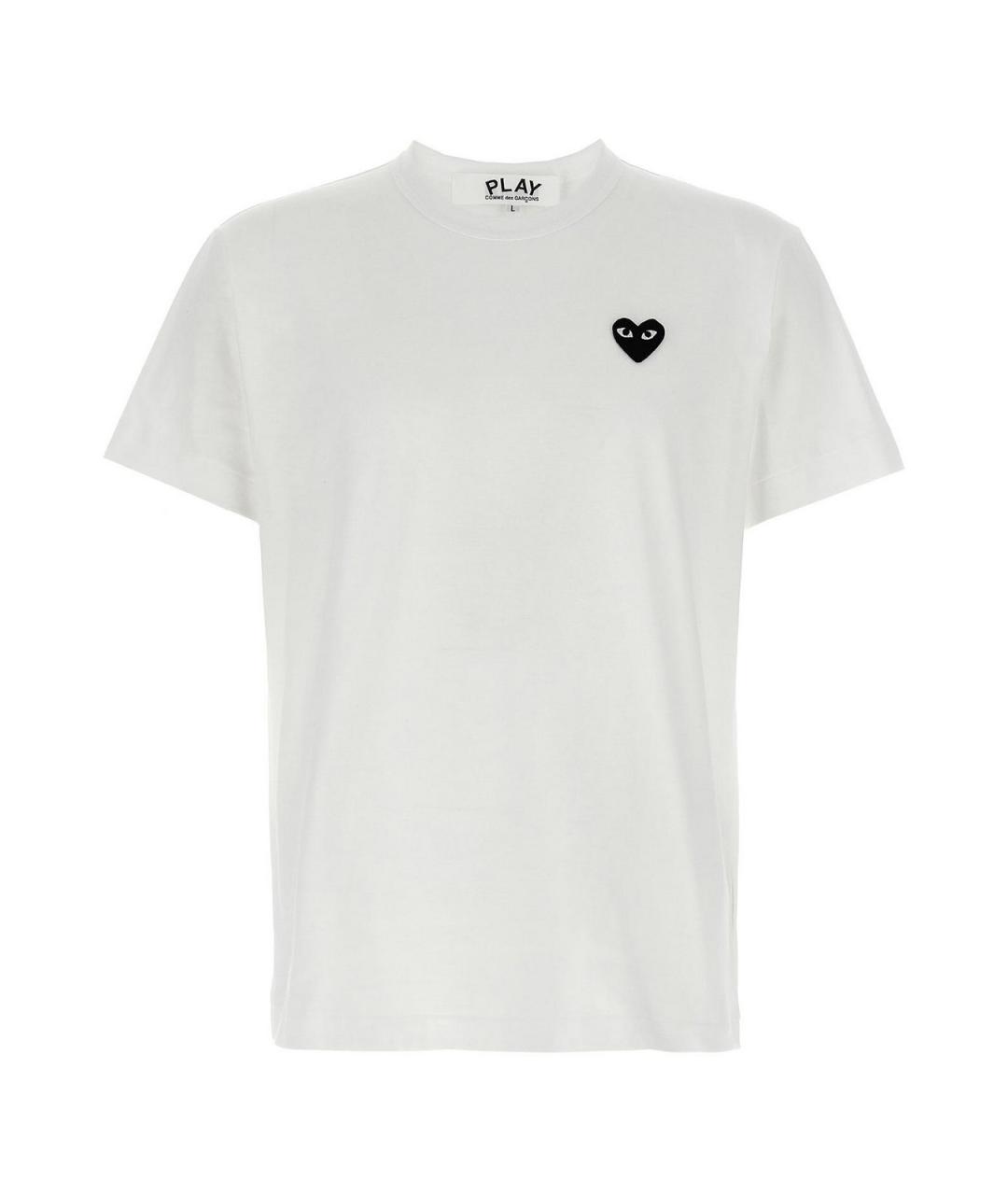 COMME DES GARÇONS PLAY Белая хлопковая футболка, фото 1