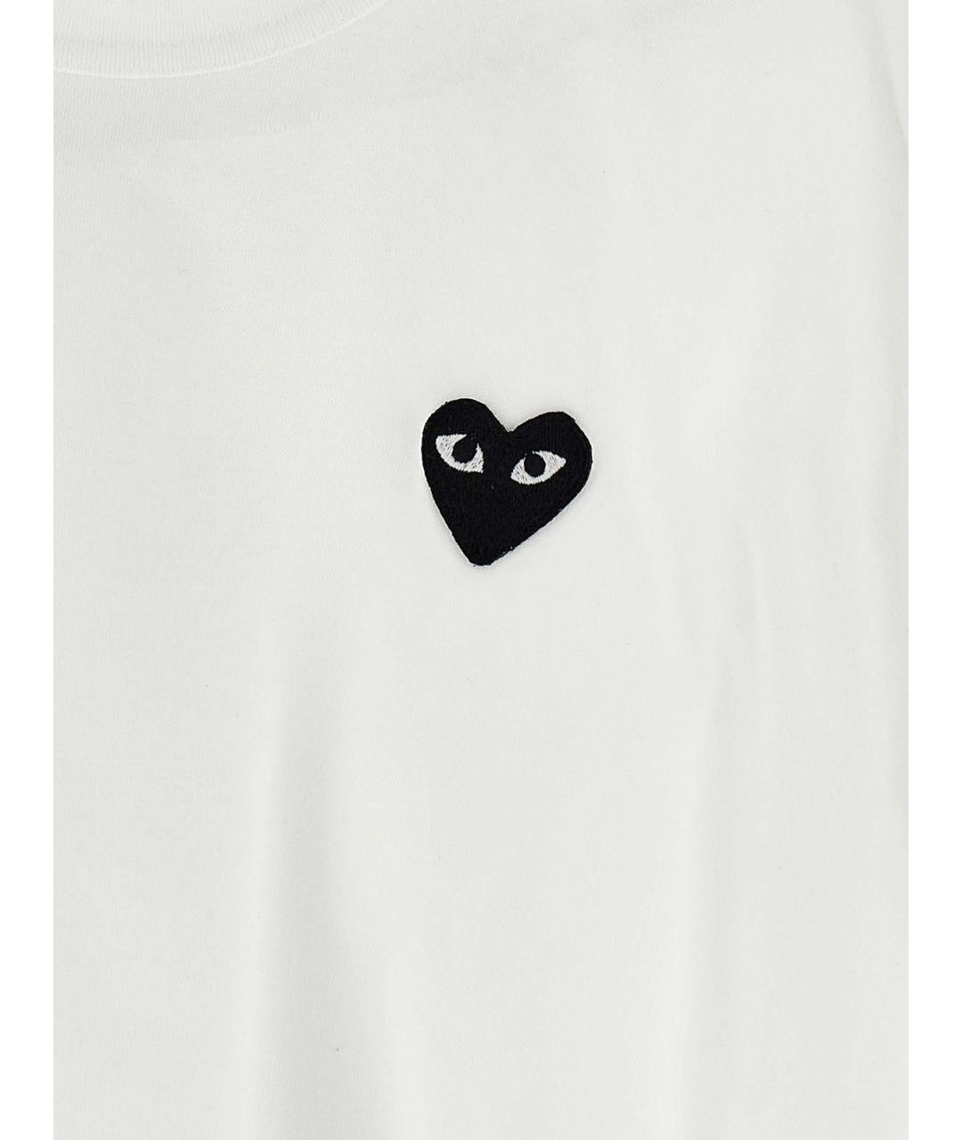 COMME DES GARÇONS PLAY Белая хлопковая футболка, фото 4