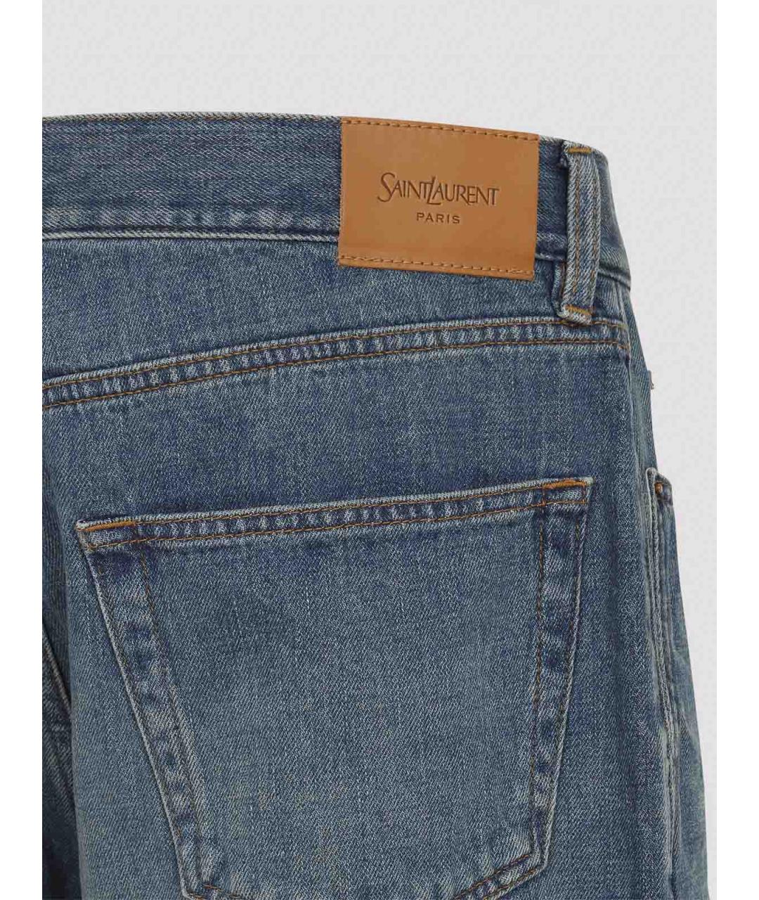SAINT LAURENT Синие хлопковые джинсы, фото 3