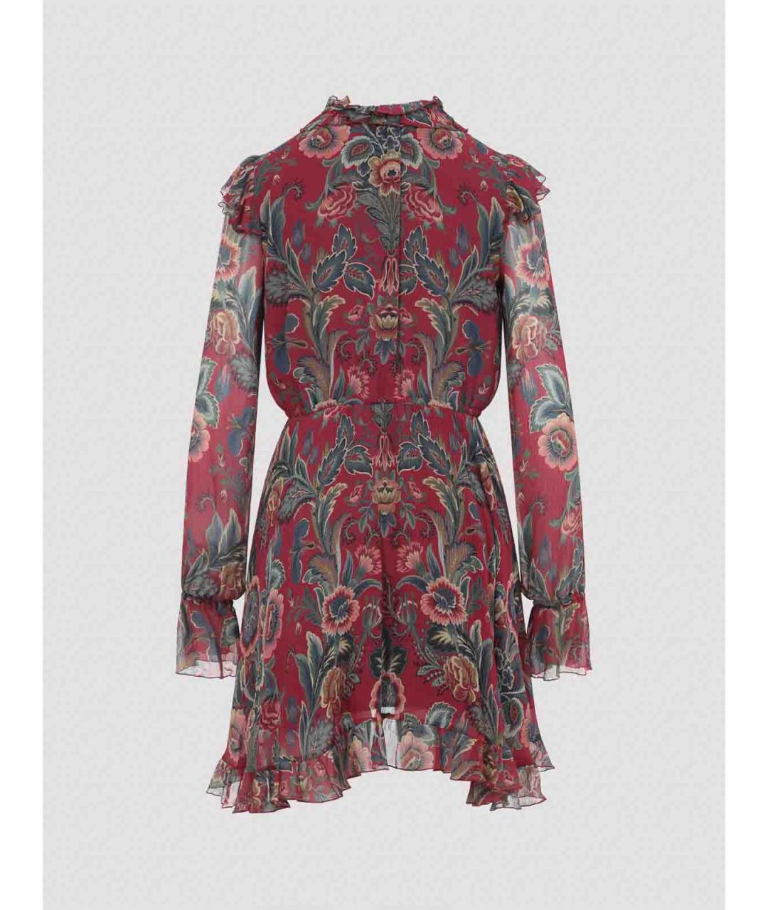 ETRO Бордовое шелковое повседневное платье, фото 2