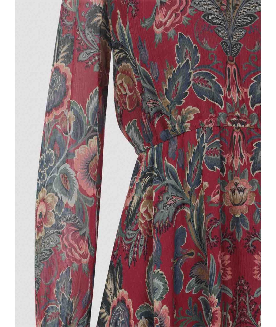 ETRO Бордовое шелковое повседневное платье, фото 4