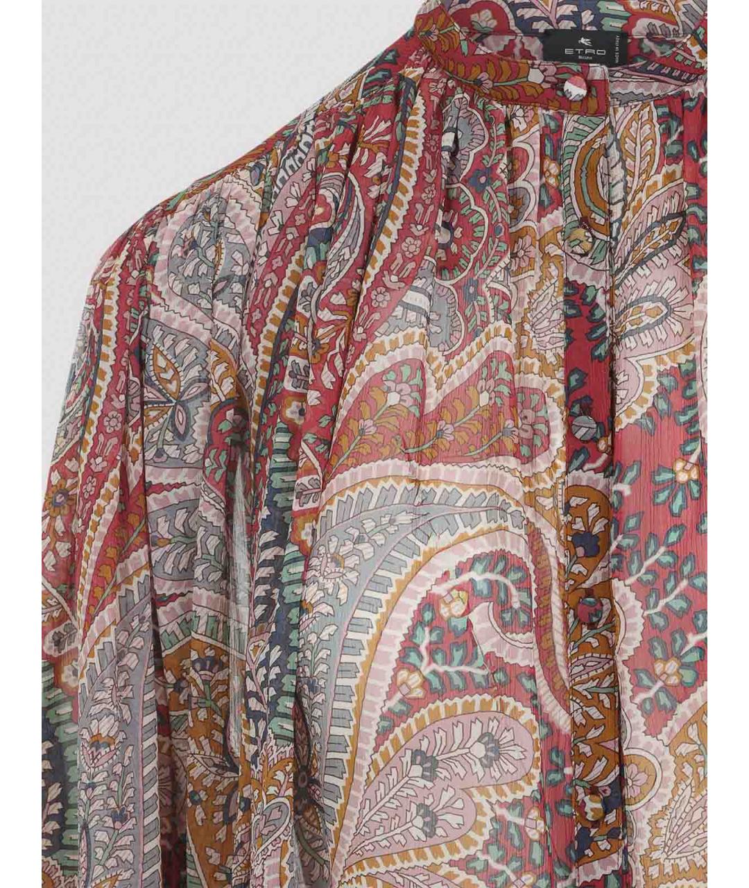 ETRO Бордовая шелковая рубашка, фото 4
