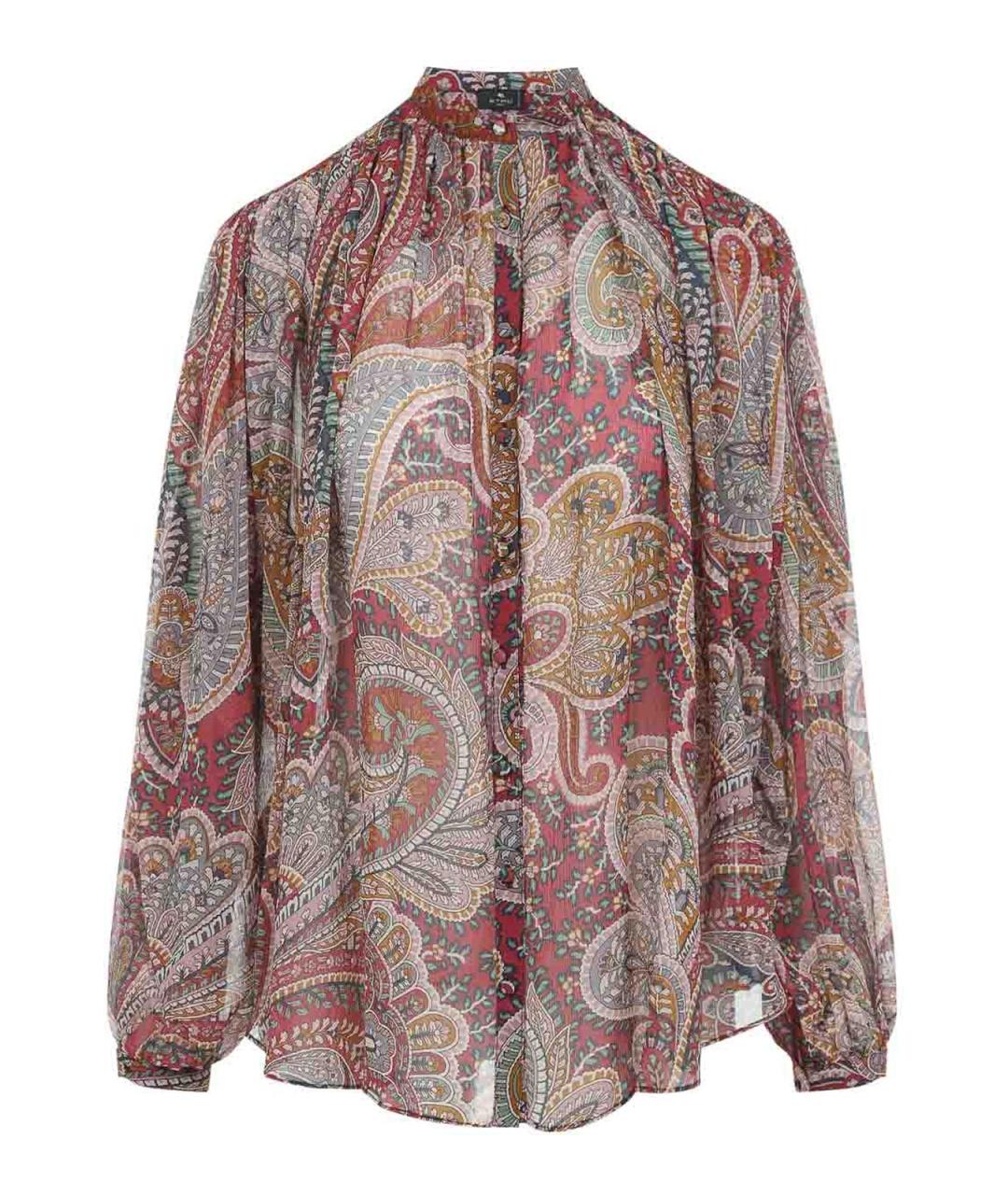 ETRO Бордовая шелковая рубашка, фото 1