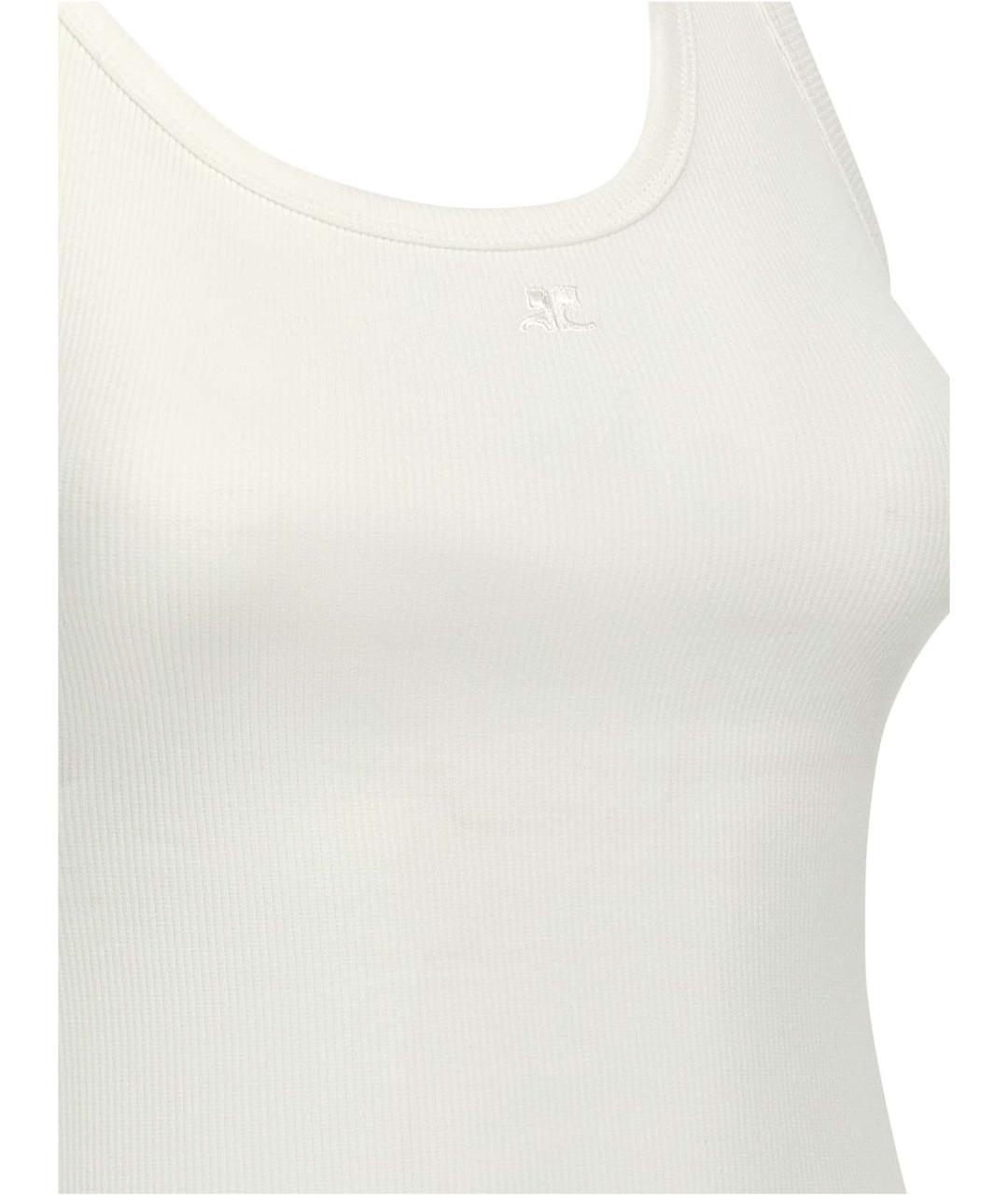 COURREGES Белая хлопковая майка, фото 4