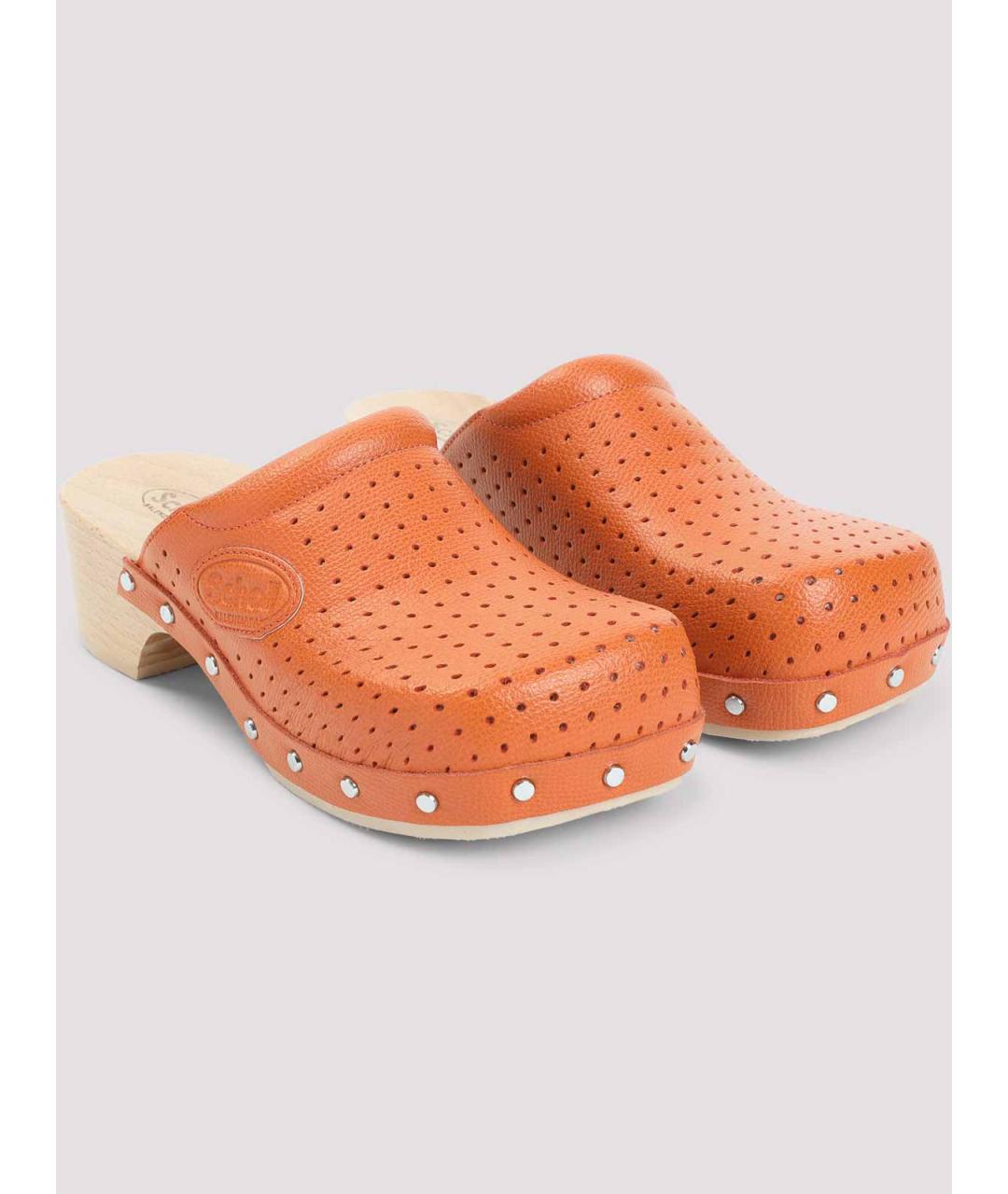 BALENCIAGA Оранжевые кожаные мюли, фото 3