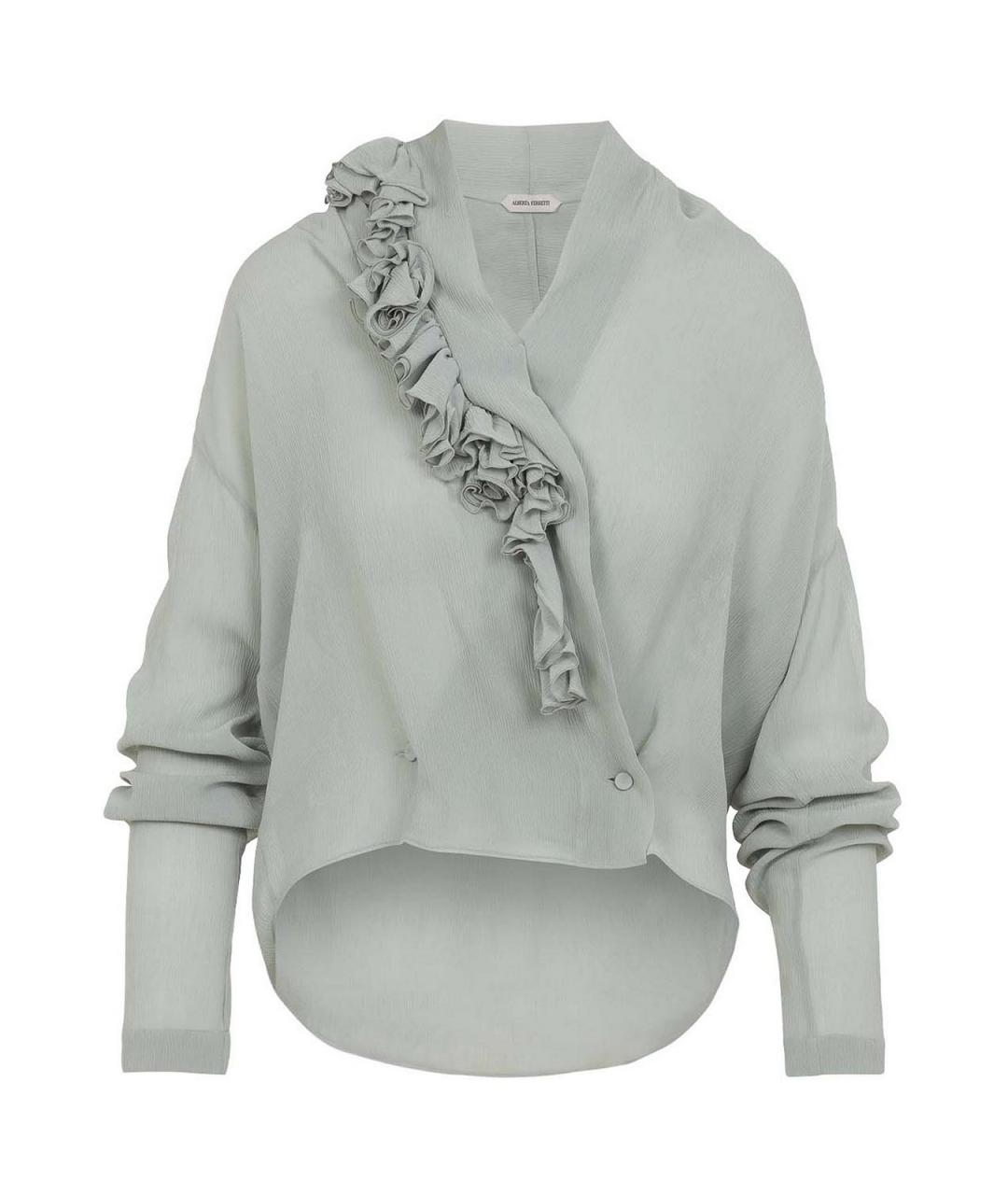ALBERTA FERRETTI Серая вискозная блузы, фото 1