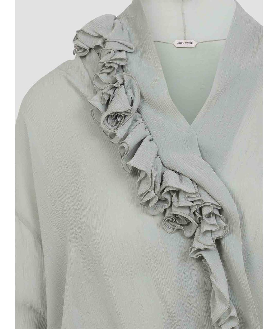 ALBERTA FERRETTI Серая вискозная блузы, фото 3