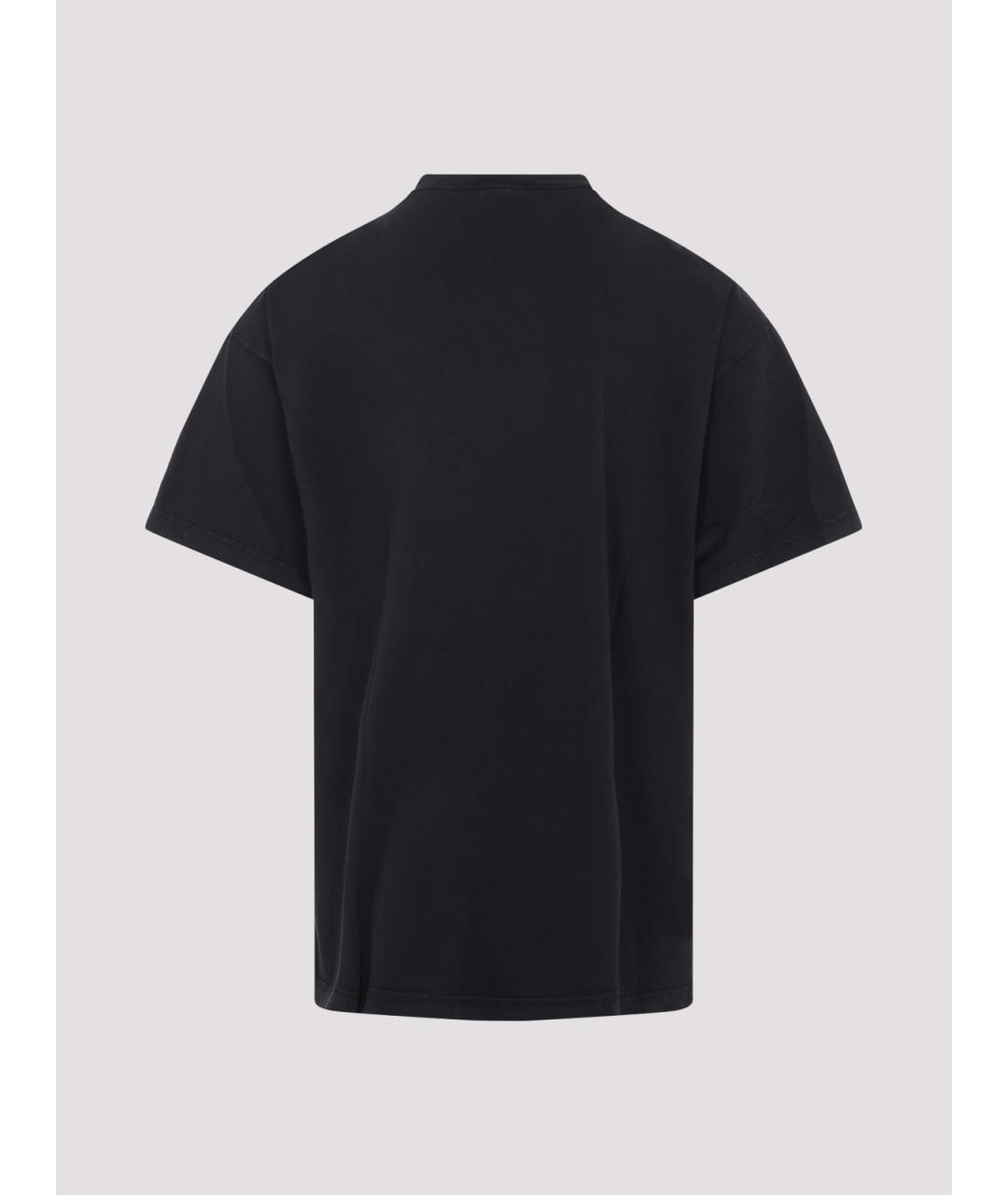 BALENCIAGA Черная хлопковая футболка, фото 2