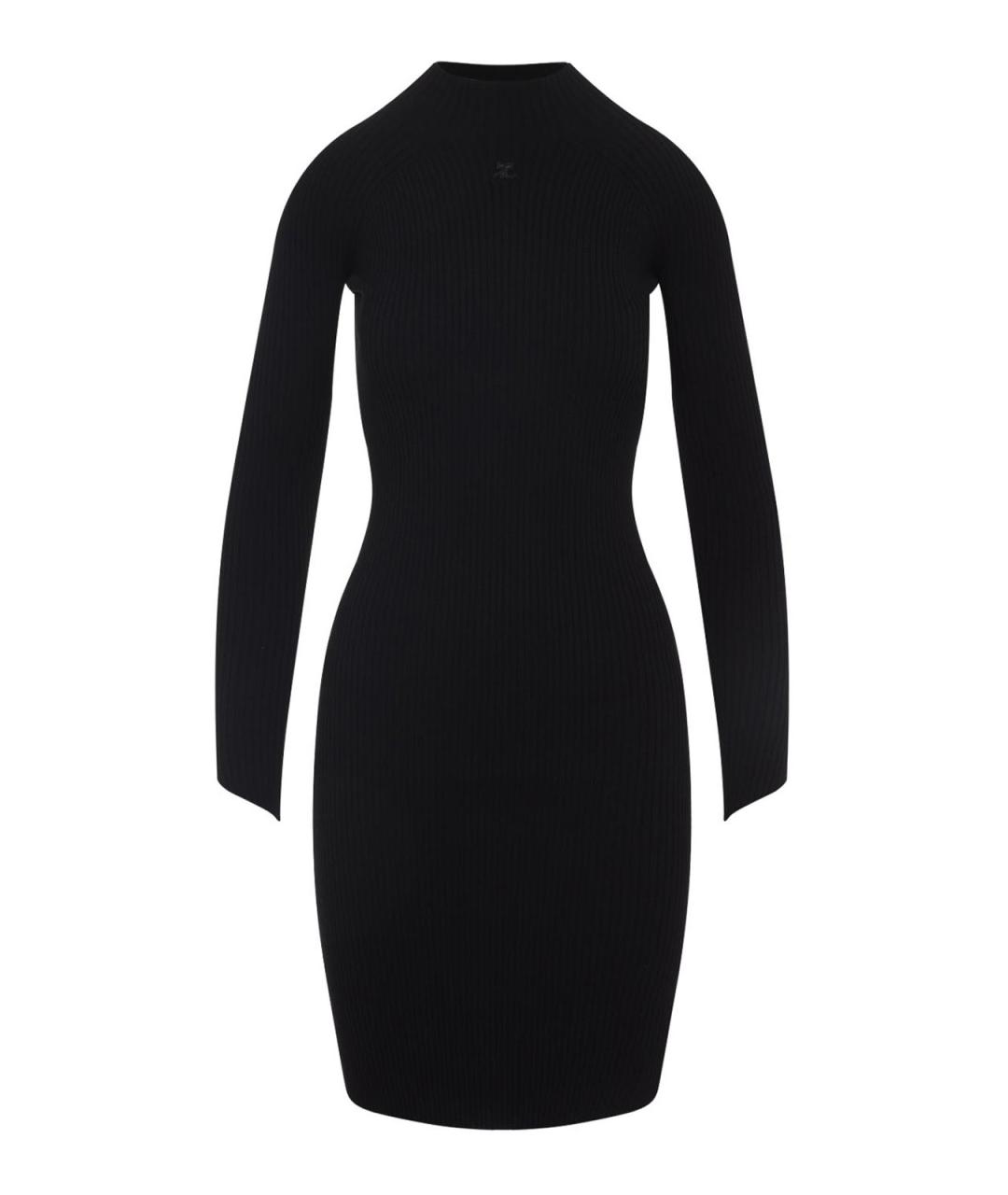 COURREGES Черное вискозное повседневное платье, фото 1
