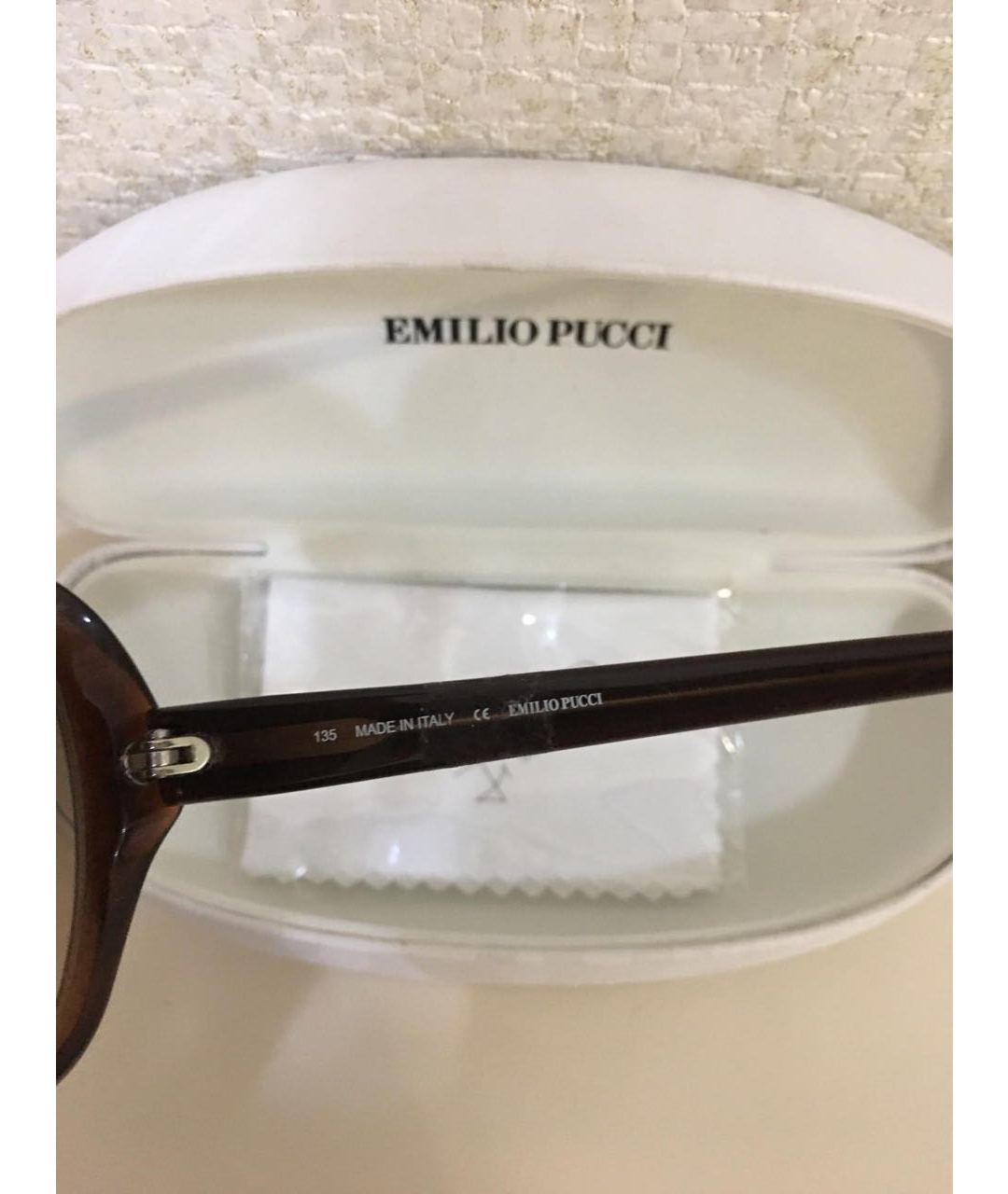 EMILIO PUCCI Коричневые пластиковые солнцезащитные очки, фото 5
