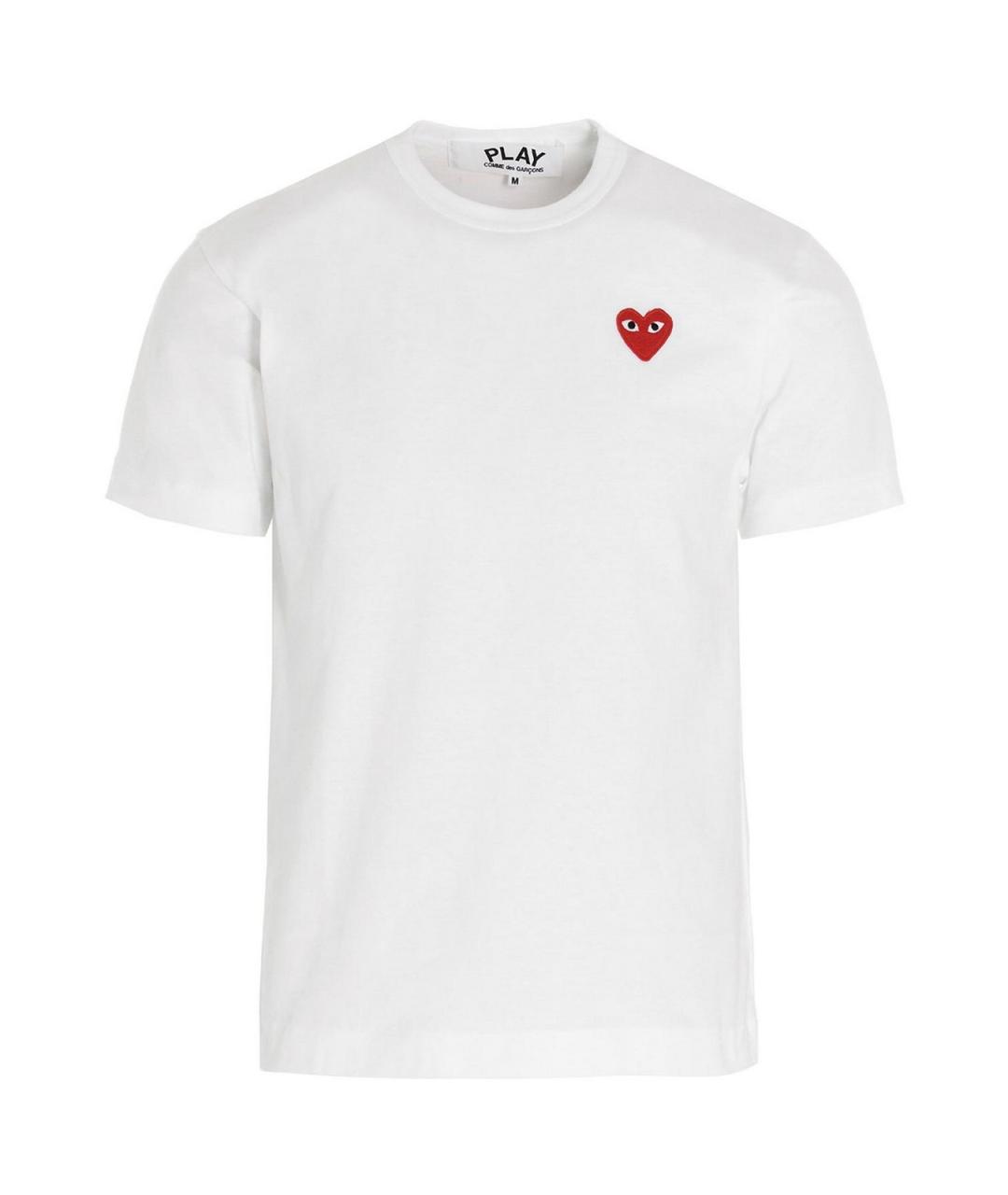 COMME DES GARÇONS PLAY Белая хлопковая футболка, фото 1