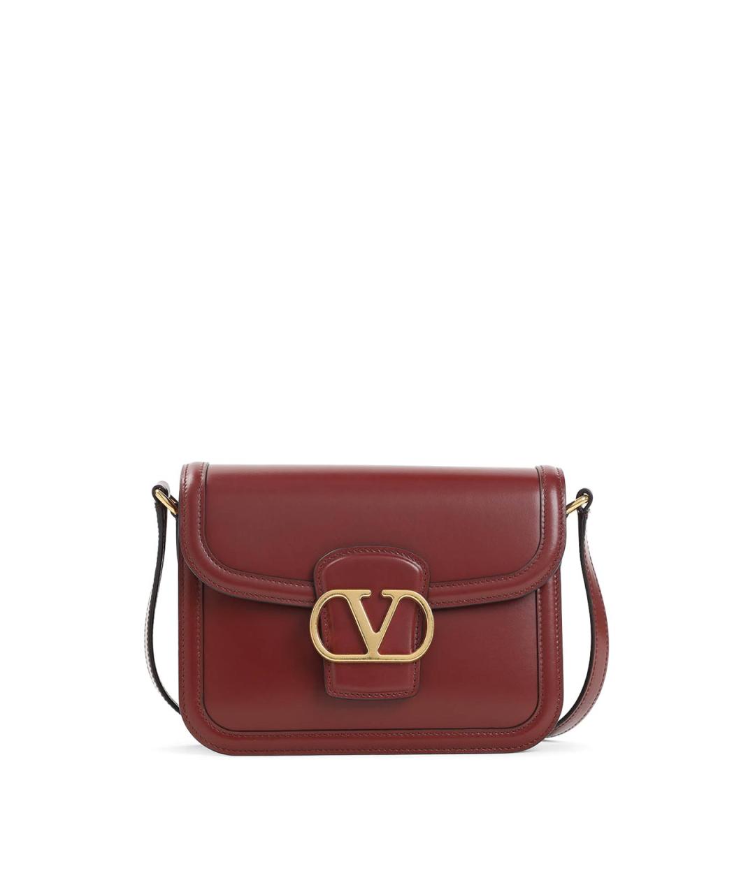 VALENTINO Бордовая кожаная сумка через плечо, фото 1