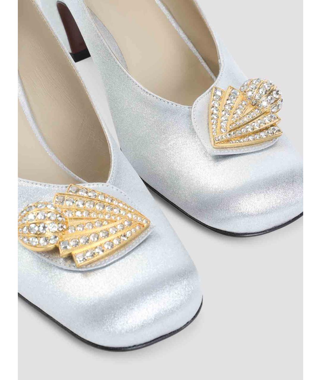 VALENTINO Серебряные кожаные туфли, фото 4