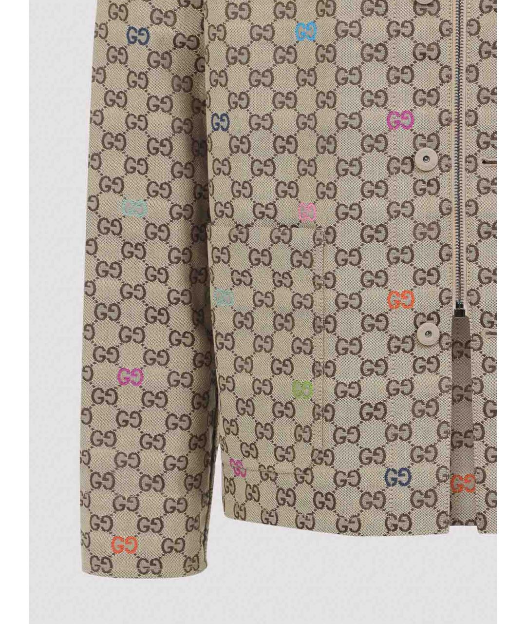 GUCCI Бежевая хлопковая куртка, фото 4