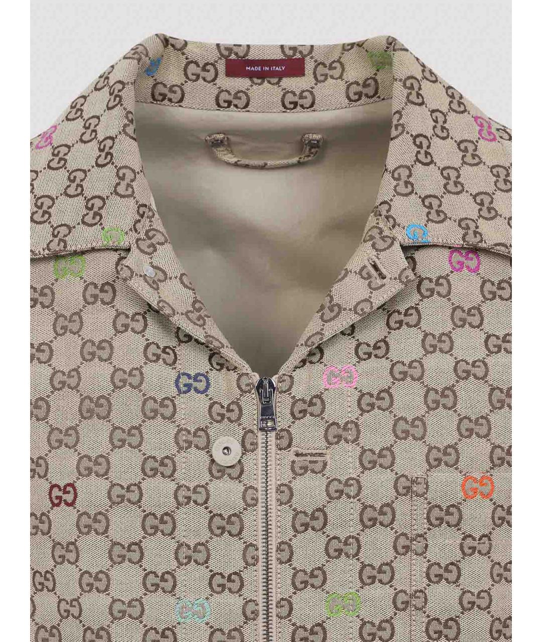GUCCI Бежевая хлопковая куртка, фото 3