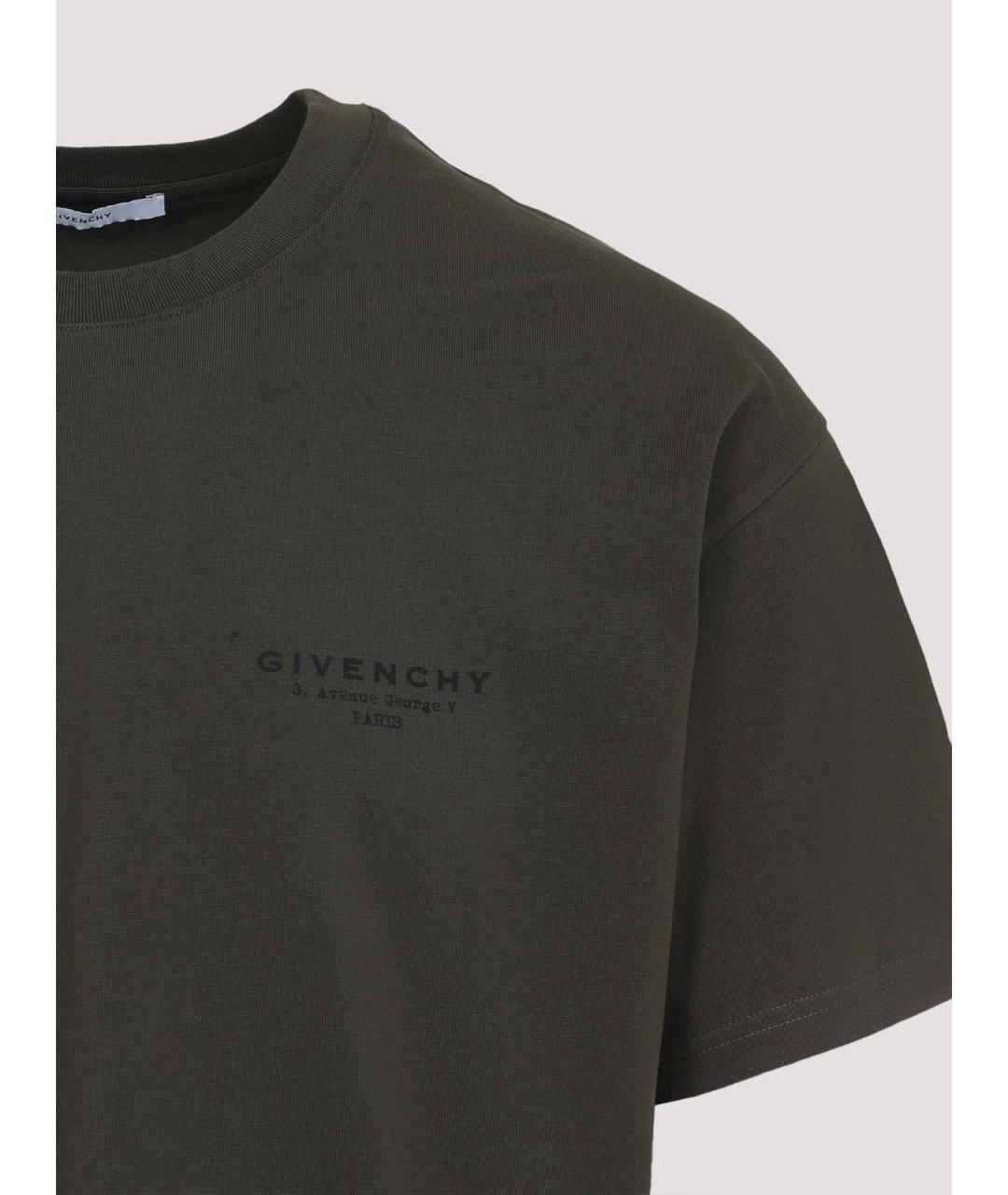 GIVENCHY Хаки хлопковая футболка, фото 3