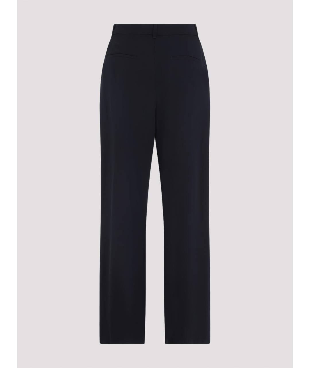 'S MAX MARA Синие шерстяные прямые брюки, фото 2