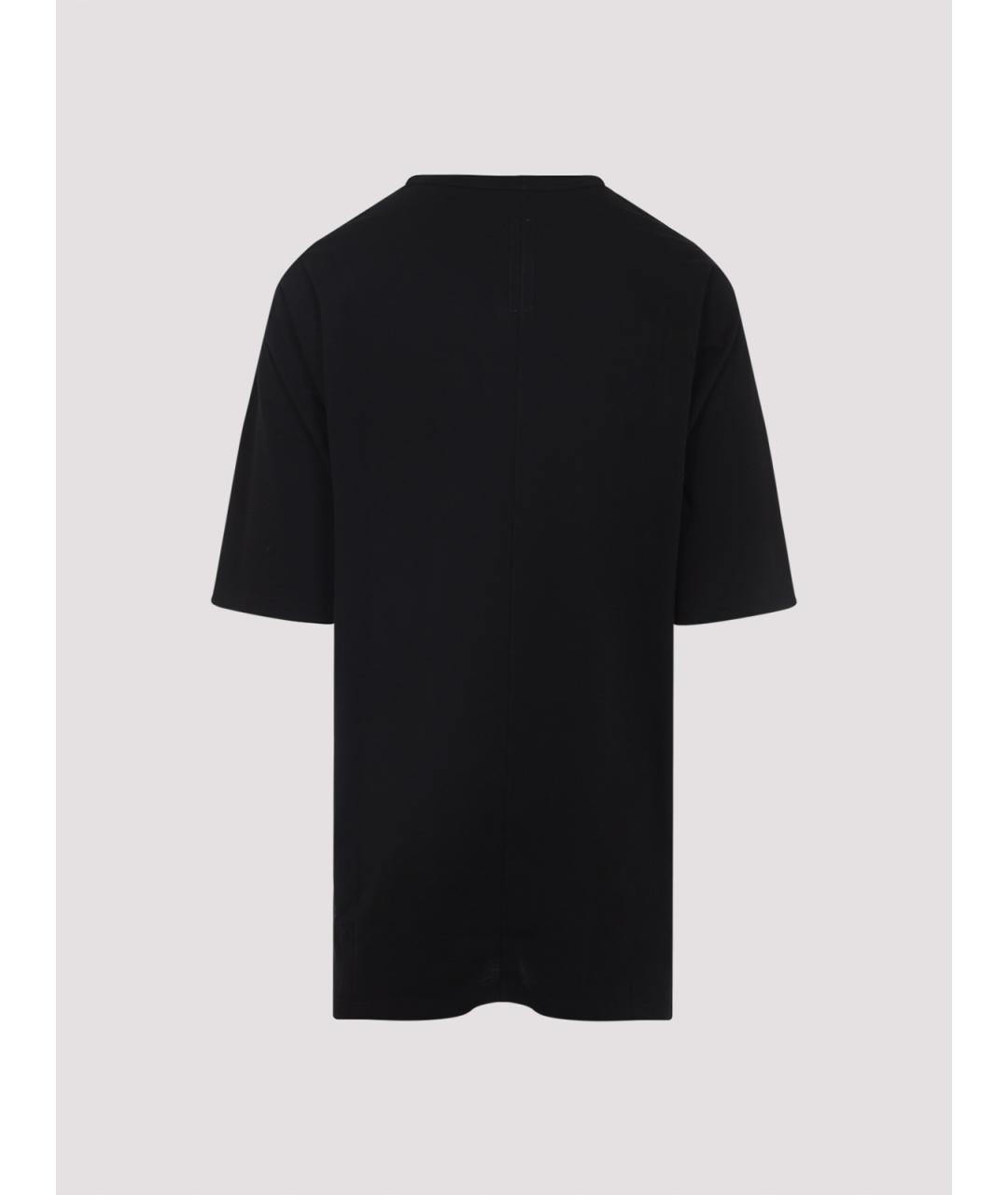 RICK OWENS Черная хлопковая футболка, фото 2