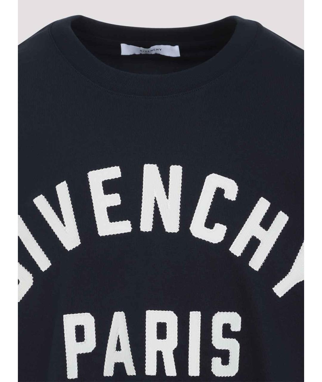 GIVENCHY Темно-синяя хлопковая футболка, фото 3