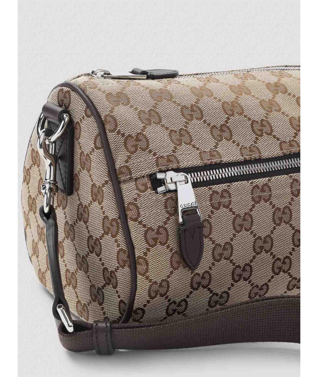 GUCCI Бежевая жаккардовая сумка на плечо, фото 3