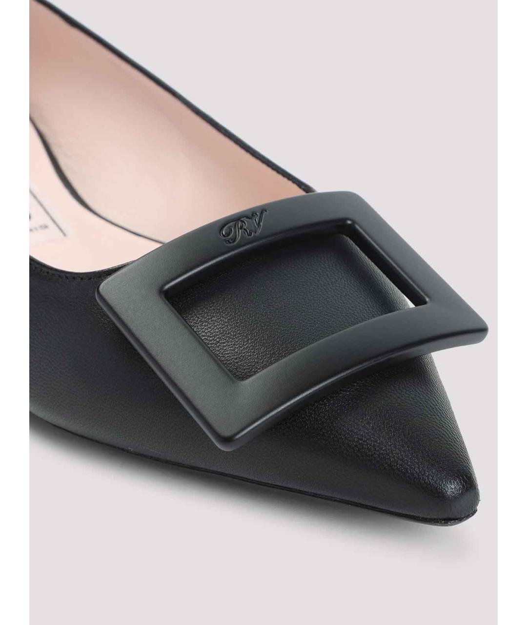 ROGER VIVIER Черные кожаные балетки, фото 4