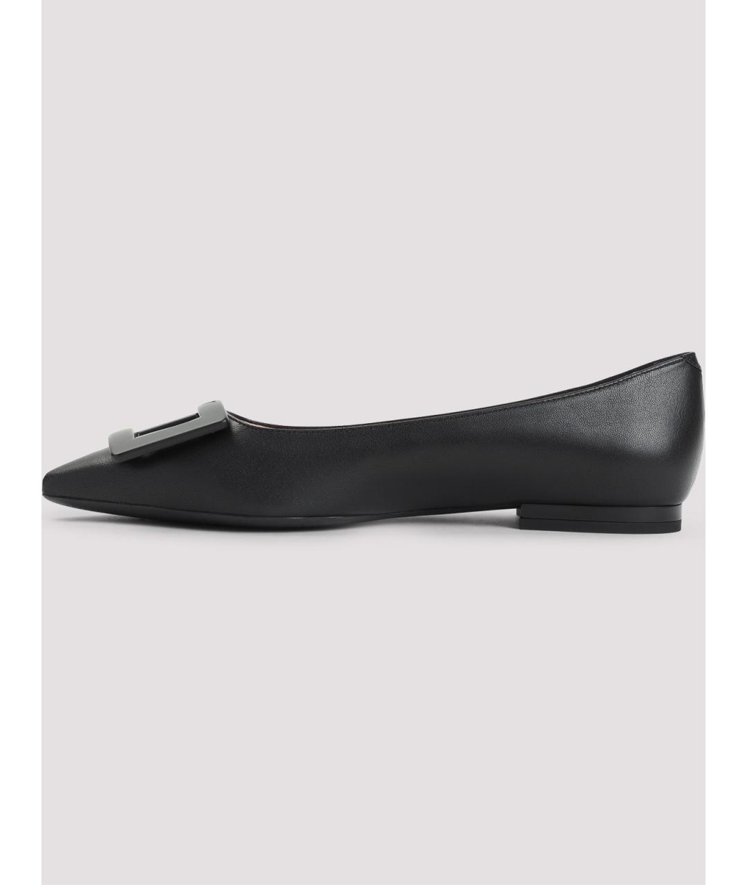 ROGER VIVIER Черные кожаные балетки, фото 2