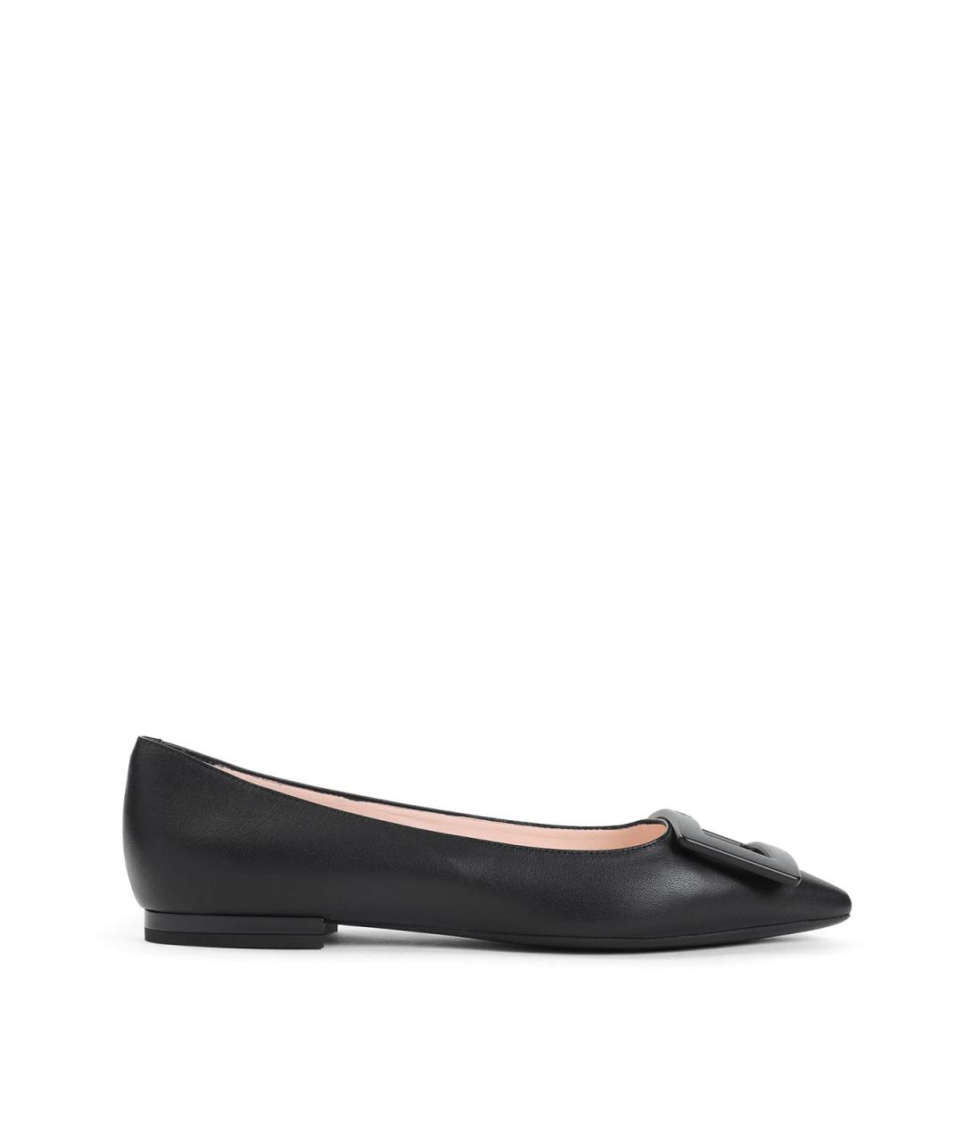 ROGER VIVIER Черные кожаные балетки, фото 1
