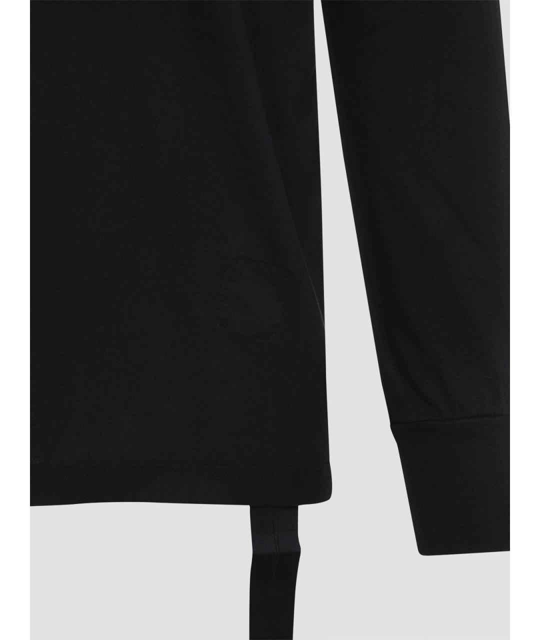 RICK OWENS Черная хлопковая футболка, фото 4