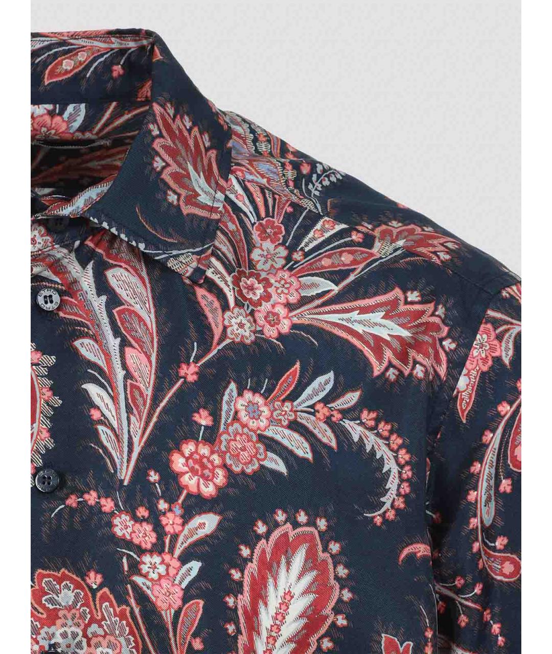 ETRO Синяя шелковая классическая рубашка, фото 4