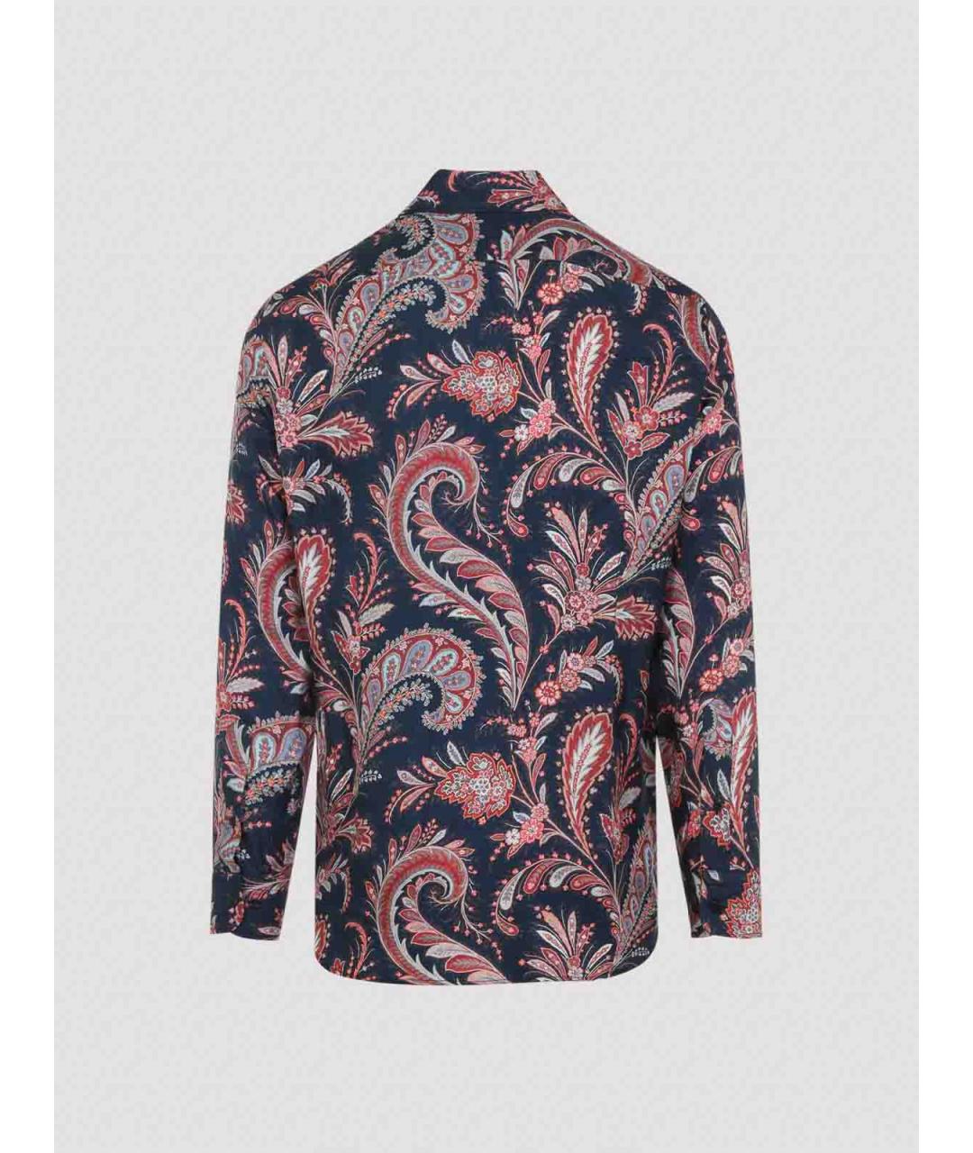 ETRO Синяя шелковая классическая рубашка, фото 2