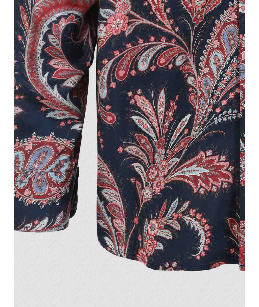 ETRO Синяя шелковая классическая рубашка, фото 3
