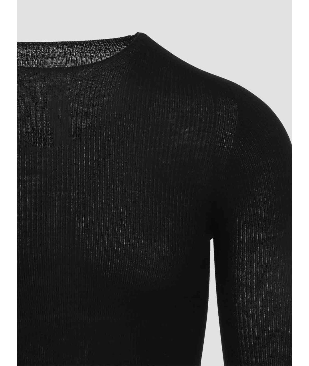 RICK OWENS Черный шерстяной джемпер / свитер, фото 4