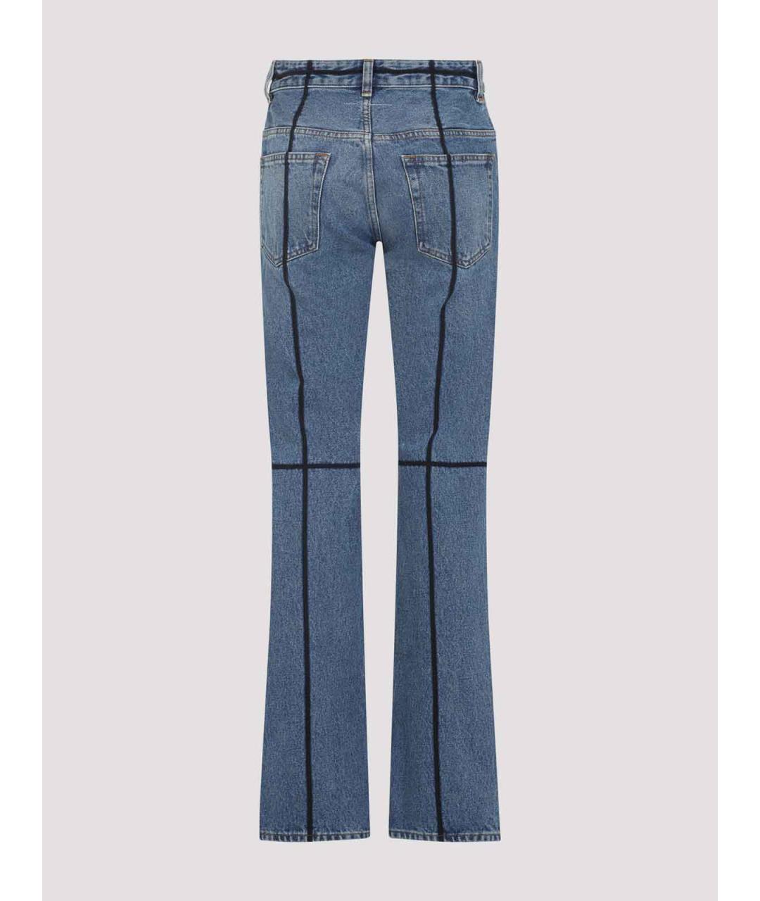 MM6 MAISON MARGIELA Синие хлопковые джинсы клеш, фото 2