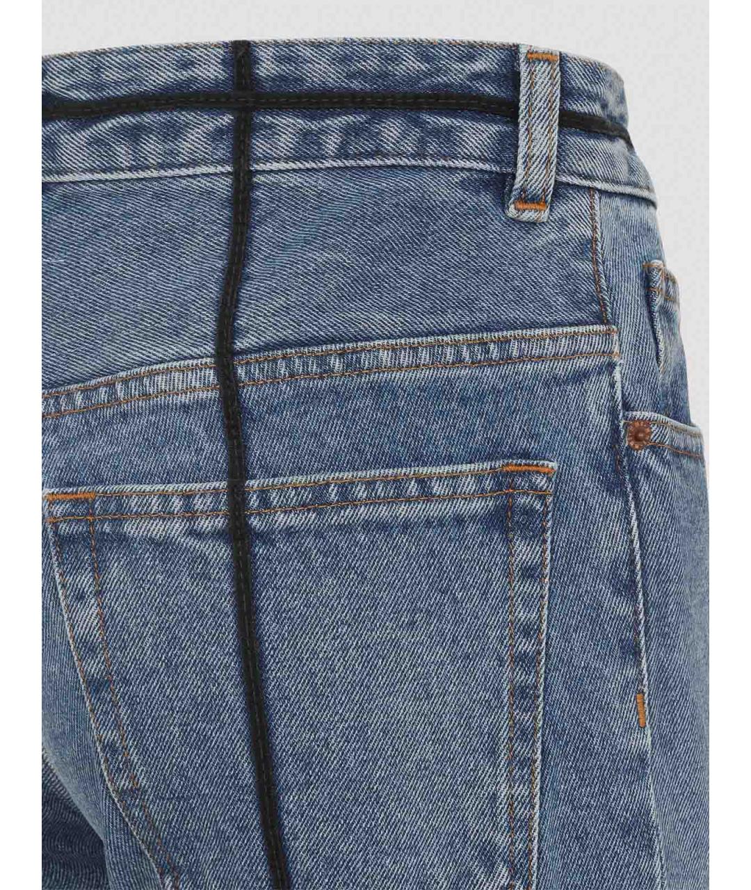 MM6 MAISON MARGIELA Синие хлопковые джинсы клеш, фото 3