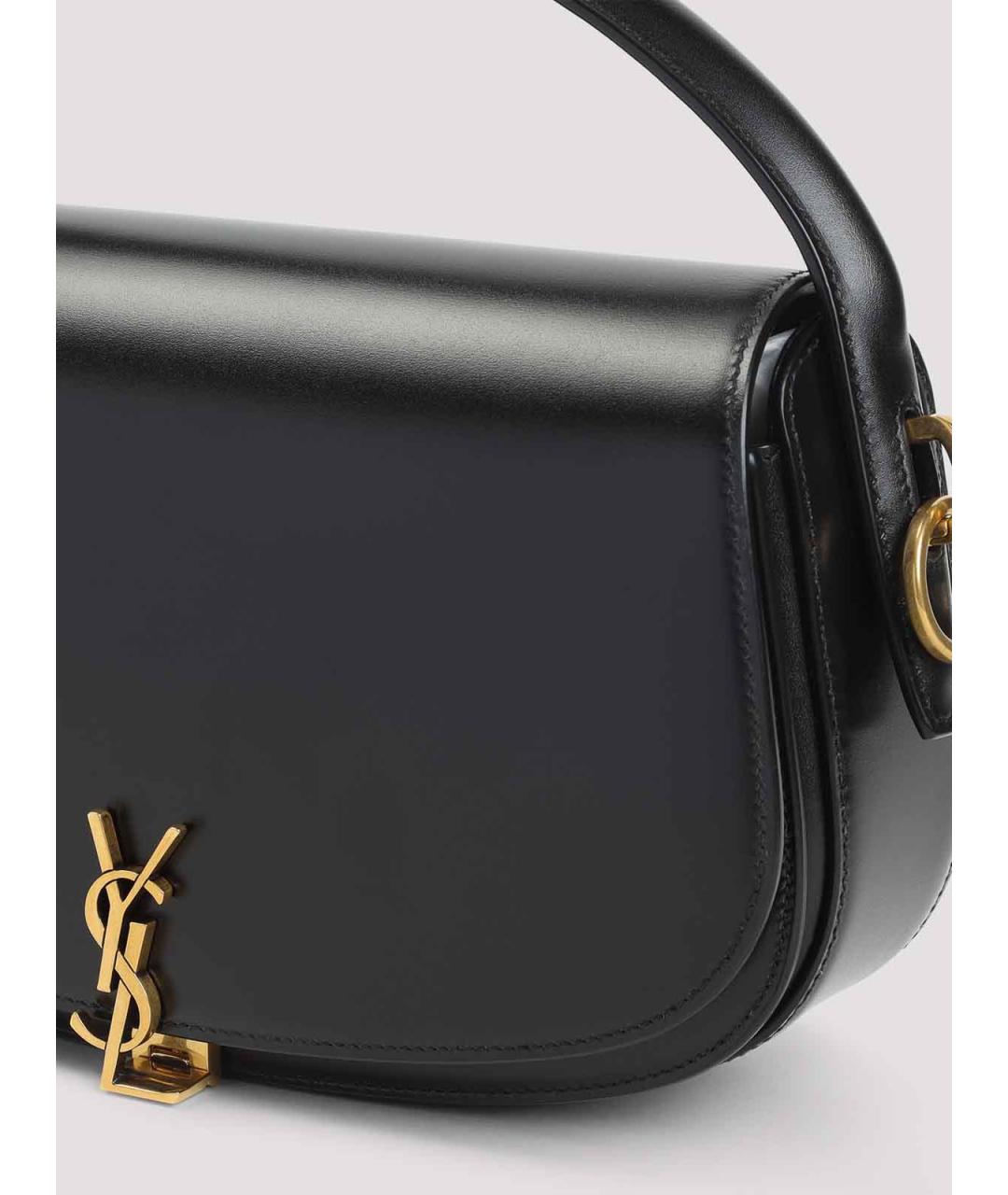 SAINT LAURENT Черная кожаная сумка через плечо, фото 3