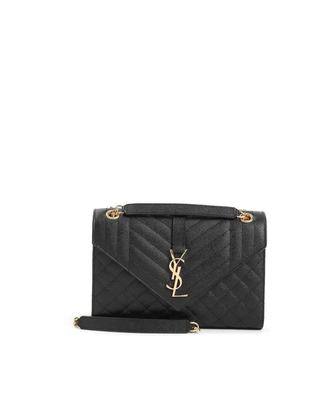 SAINT LAURENT Черная кожаная сумка через плечо, фото 1