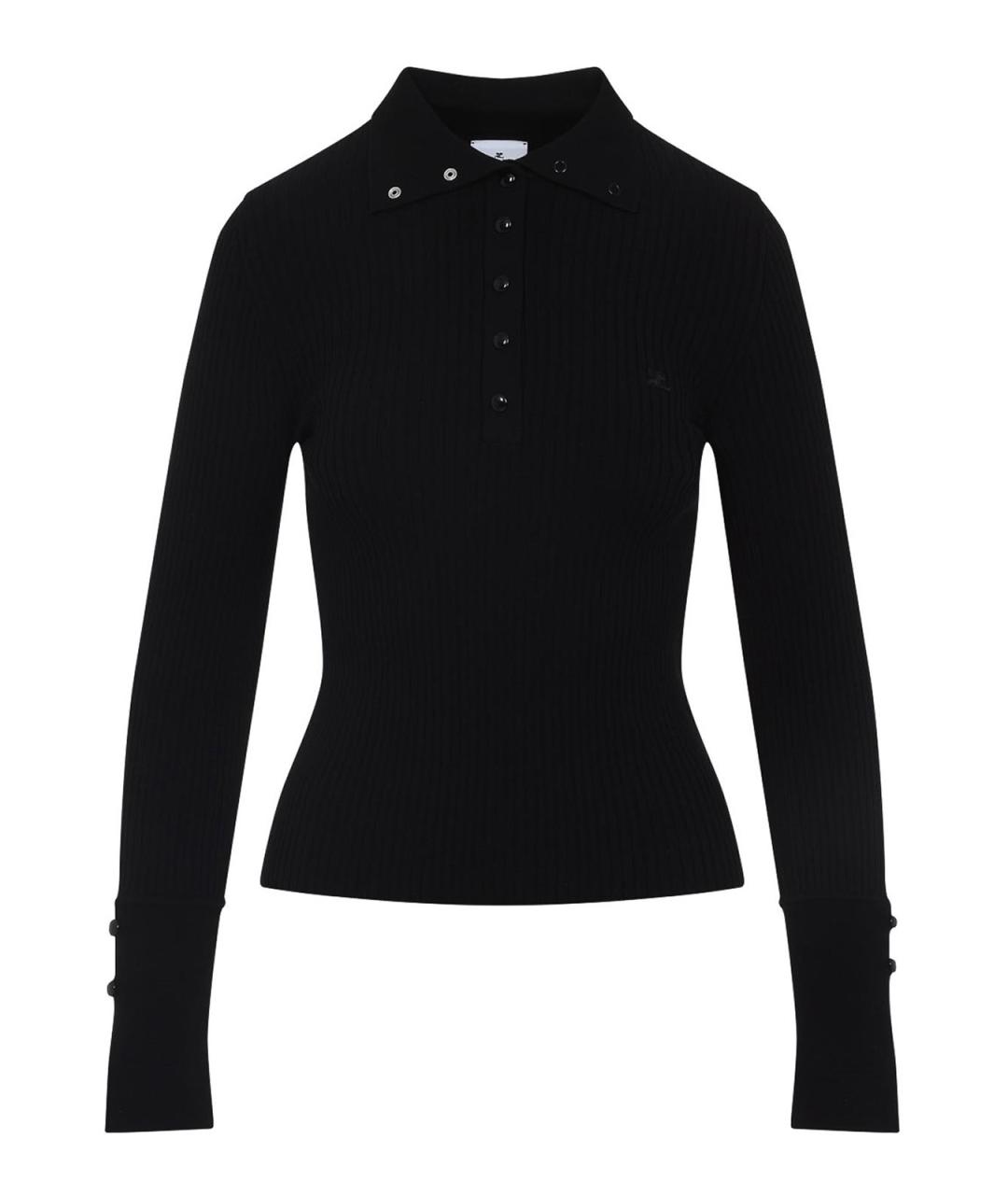 COURREGES Черная вискозная футболка, фото 1