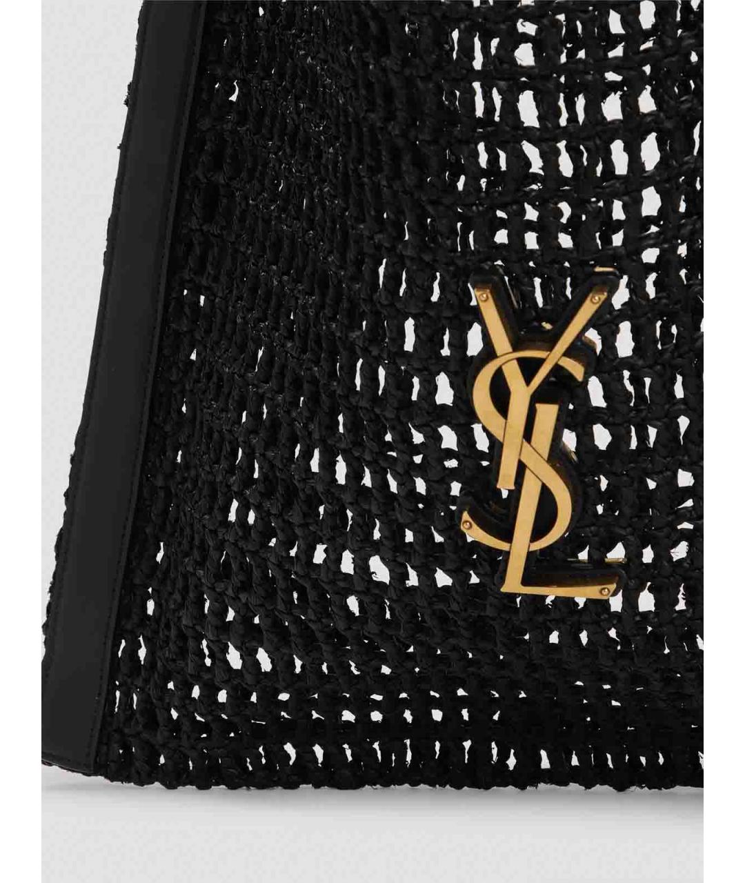 SAINT LAURENT Черная плетеная сумка через плечо, фото 3