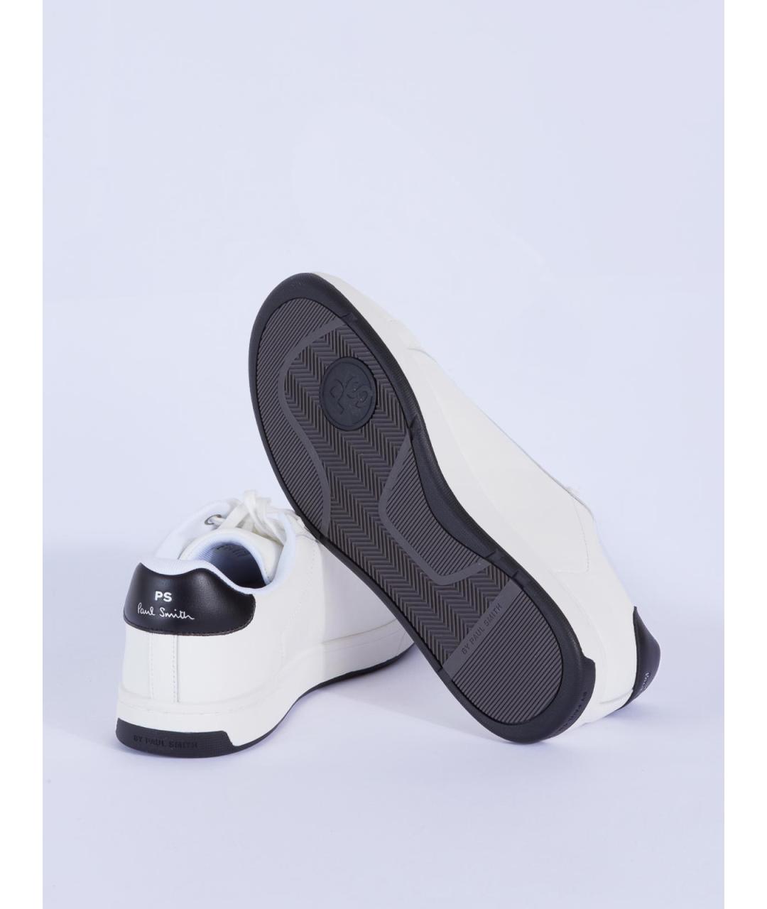 PS BY PAUL SMITH Белые кожаные низкие кроссовки / кеды, фото 6