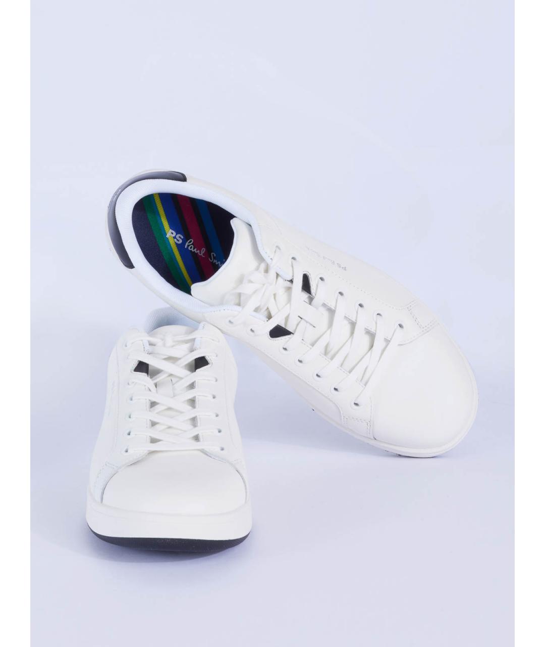 PS BY PAUL SMITH Белые кожаные низкие кроссовки / кеды, фото 3