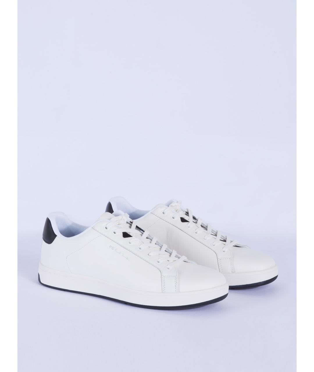 PS BY PAUL SMITH Белые кожаные низкие кроссовки / кеды, фото 5