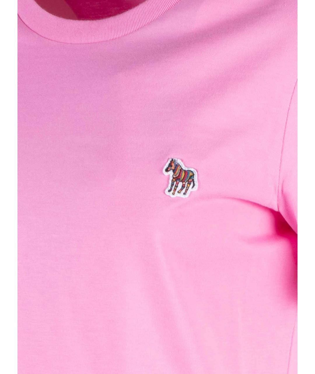 PS BY PAUL SMITH Розовая хлопковая футболка, фото 3