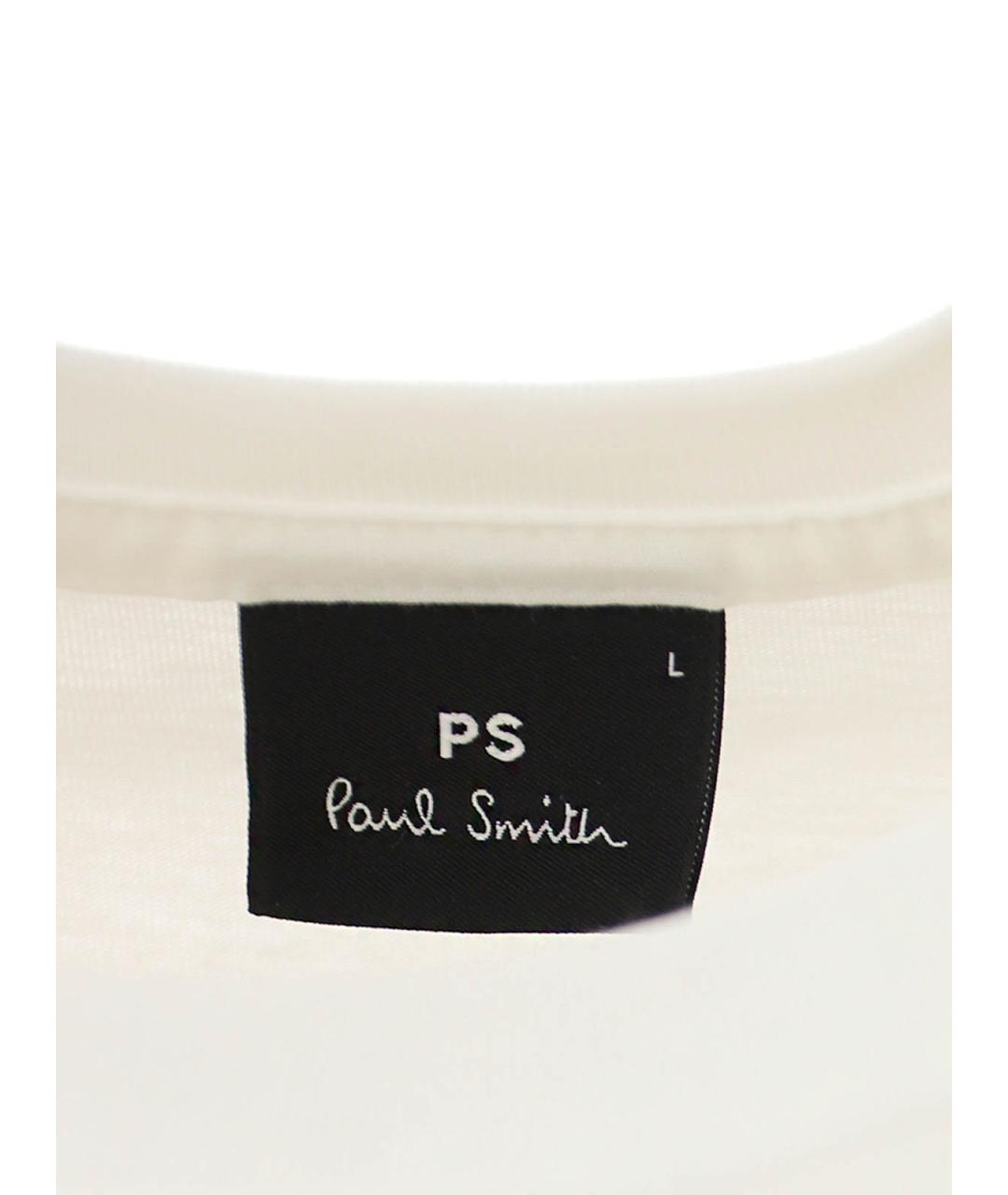 PS BY PAUL SMITH Белая хлопковая футболка, фото 4