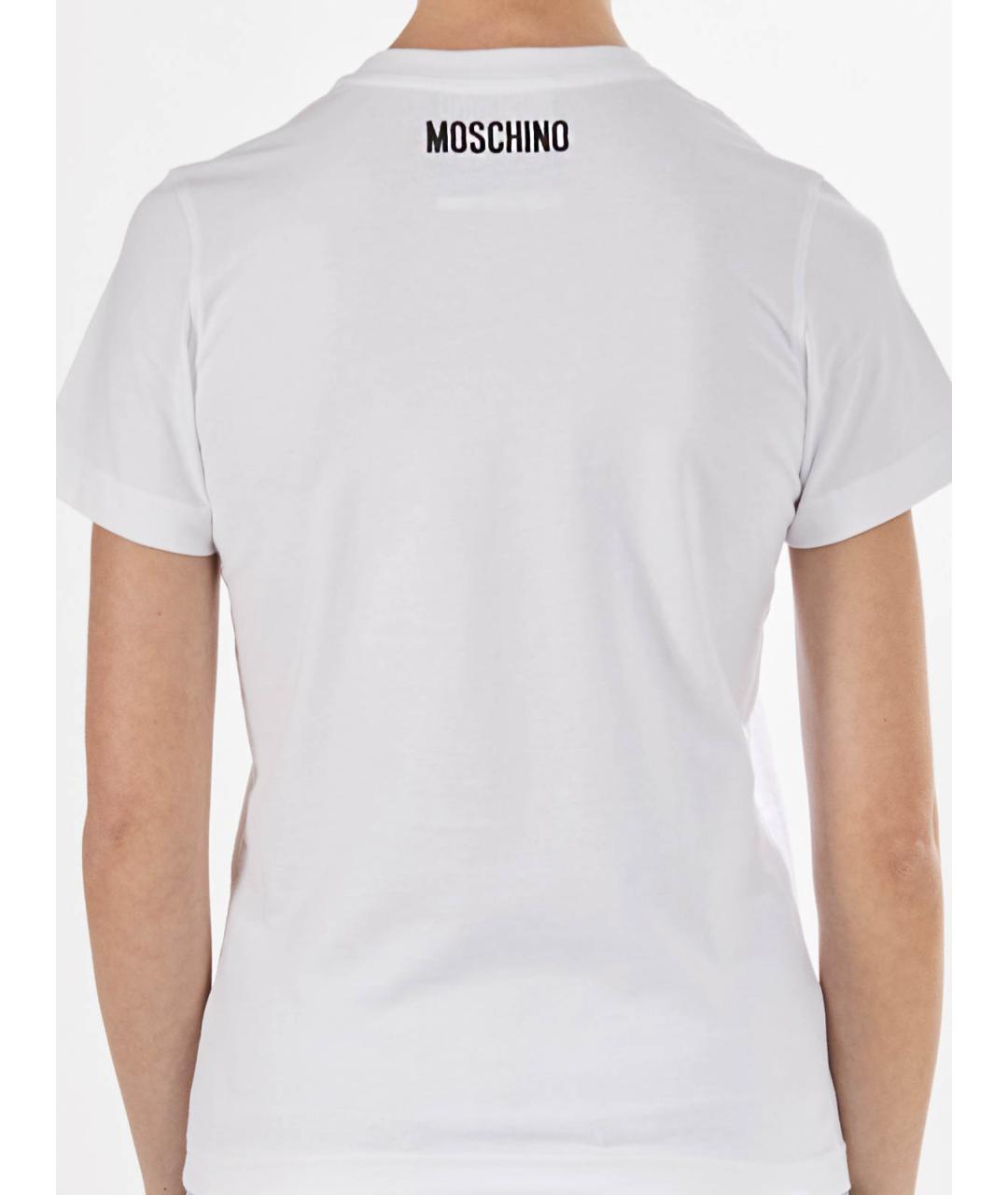 MOSCHINO Белая хлопковая футболка, фото 6