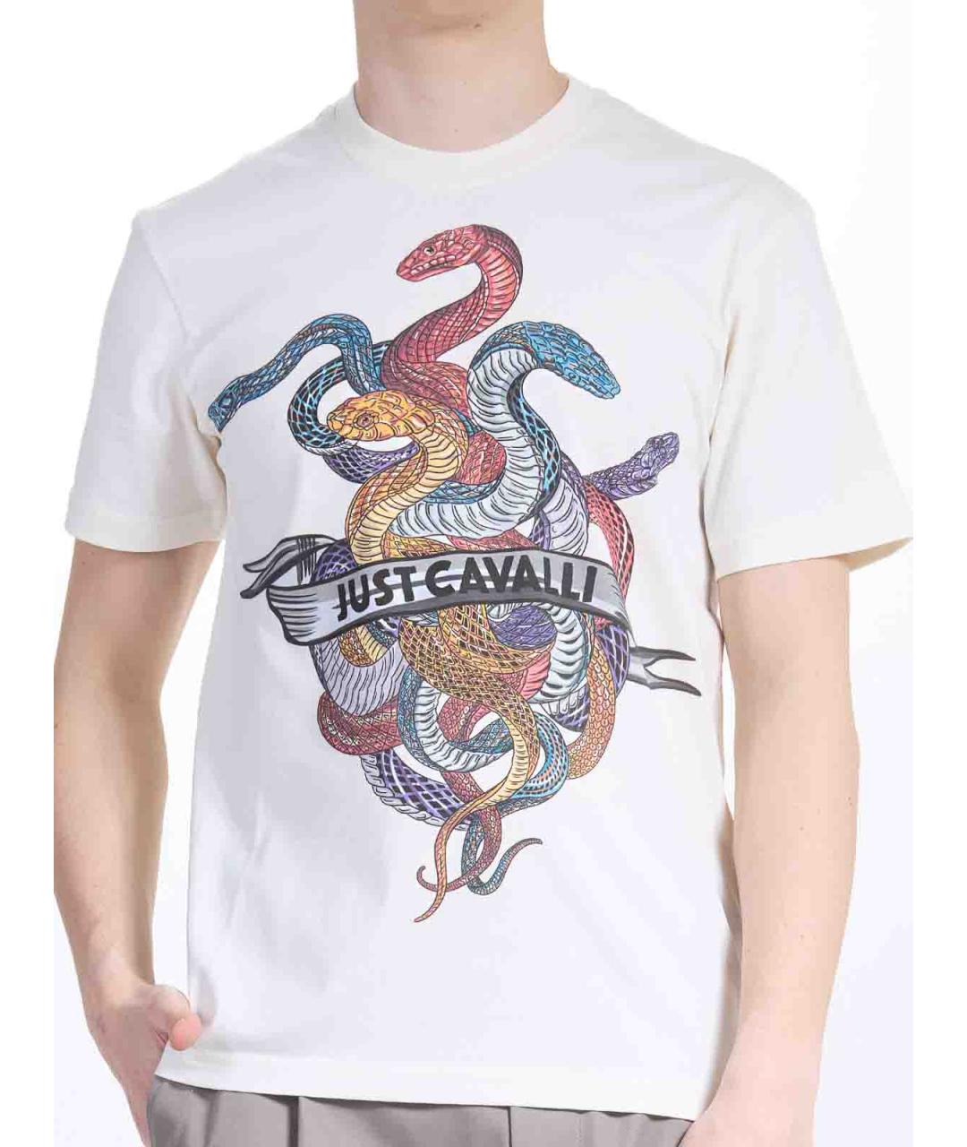 JUST CAVALLI Белая хлопковая футболка, фото 6