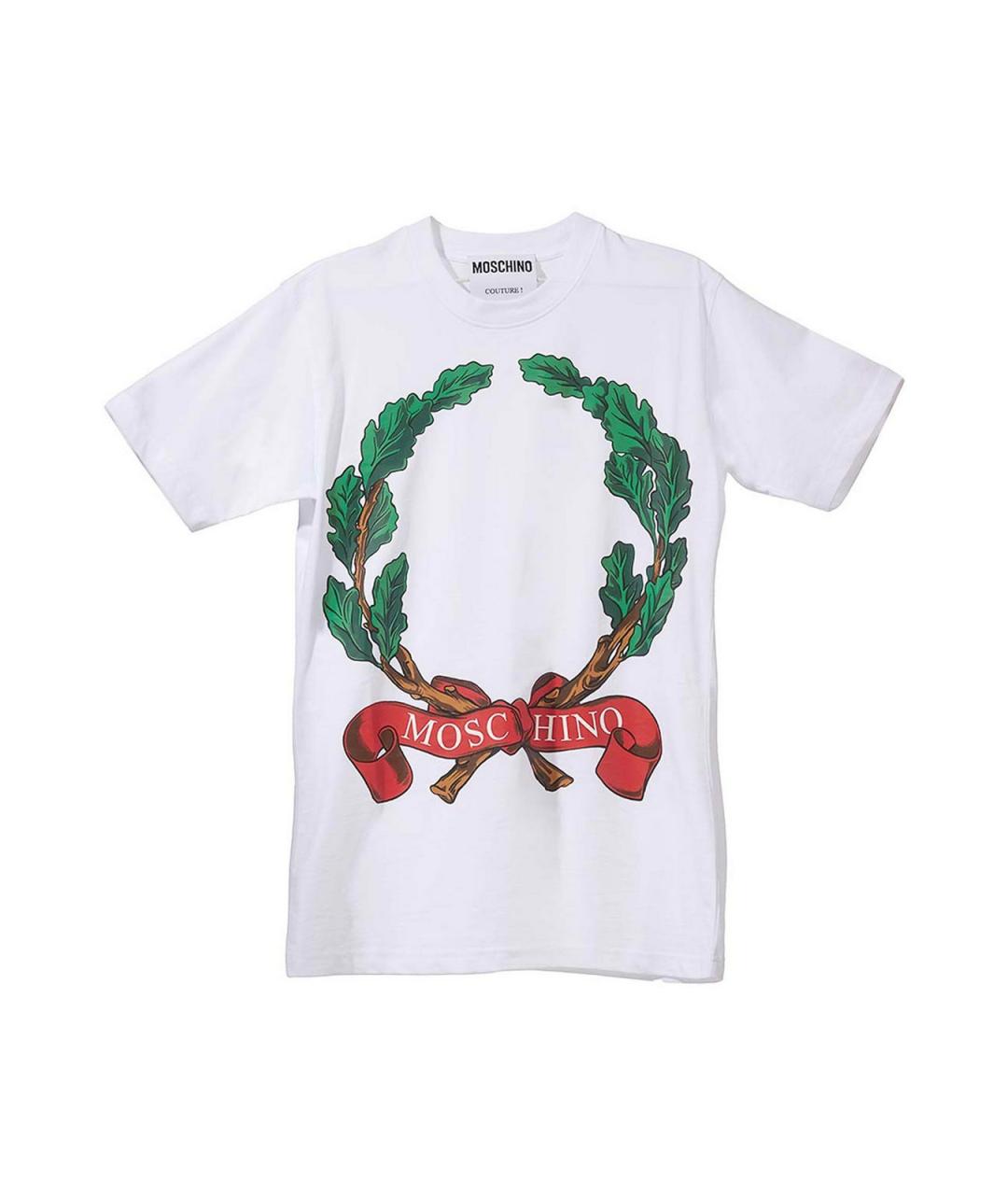 MOSCHINO Белая хлопковая футболка, фото 1