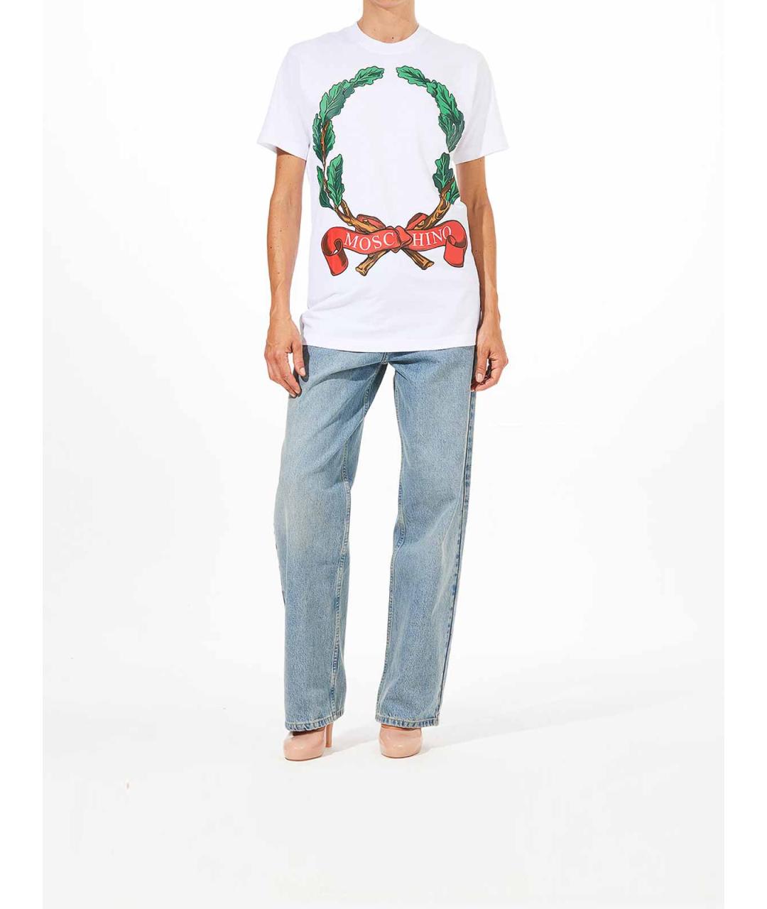 MOSCHINO Белая хлопковая футболка, фото 5
