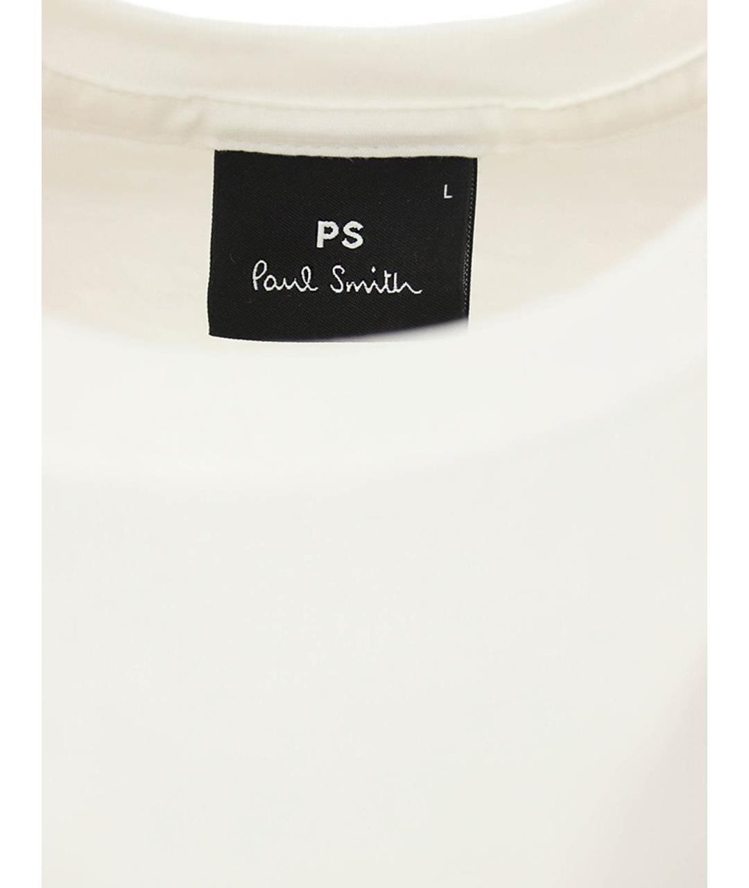 PS BY PAUL SMITH Белая хлопковая футболка, фото 4